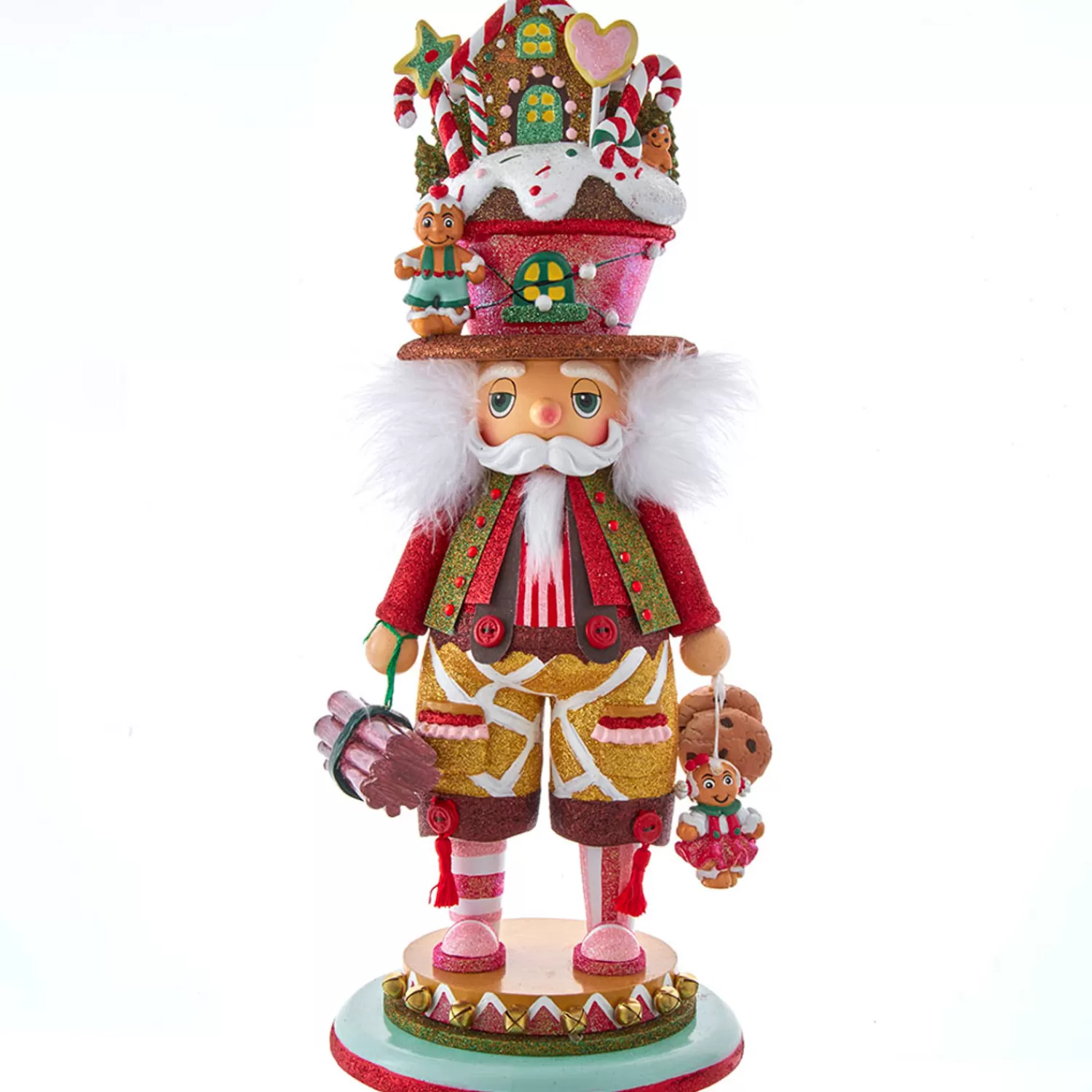 The Jolly Christmas Shop Gingerbread | Candy Land | 18" Hollywood Nutcrackers Lighted Gingerbread House Hat Christmas Nutcracker HA0617