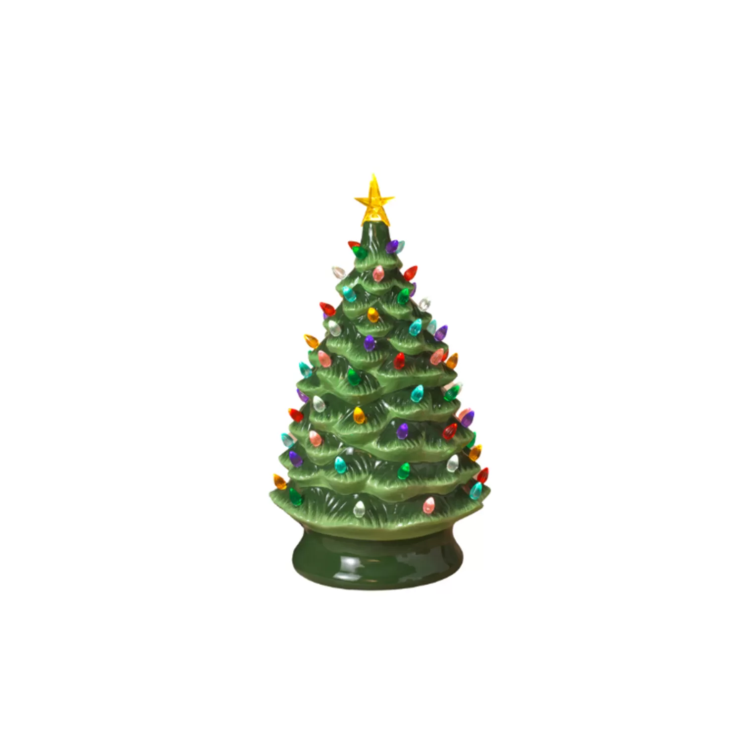 The Jolly Christmas Shop Vintage Reincarnated | Vintage Farm House | 24" Battery Operated Lighted Ceramic Christmas Tree Figure 2596330