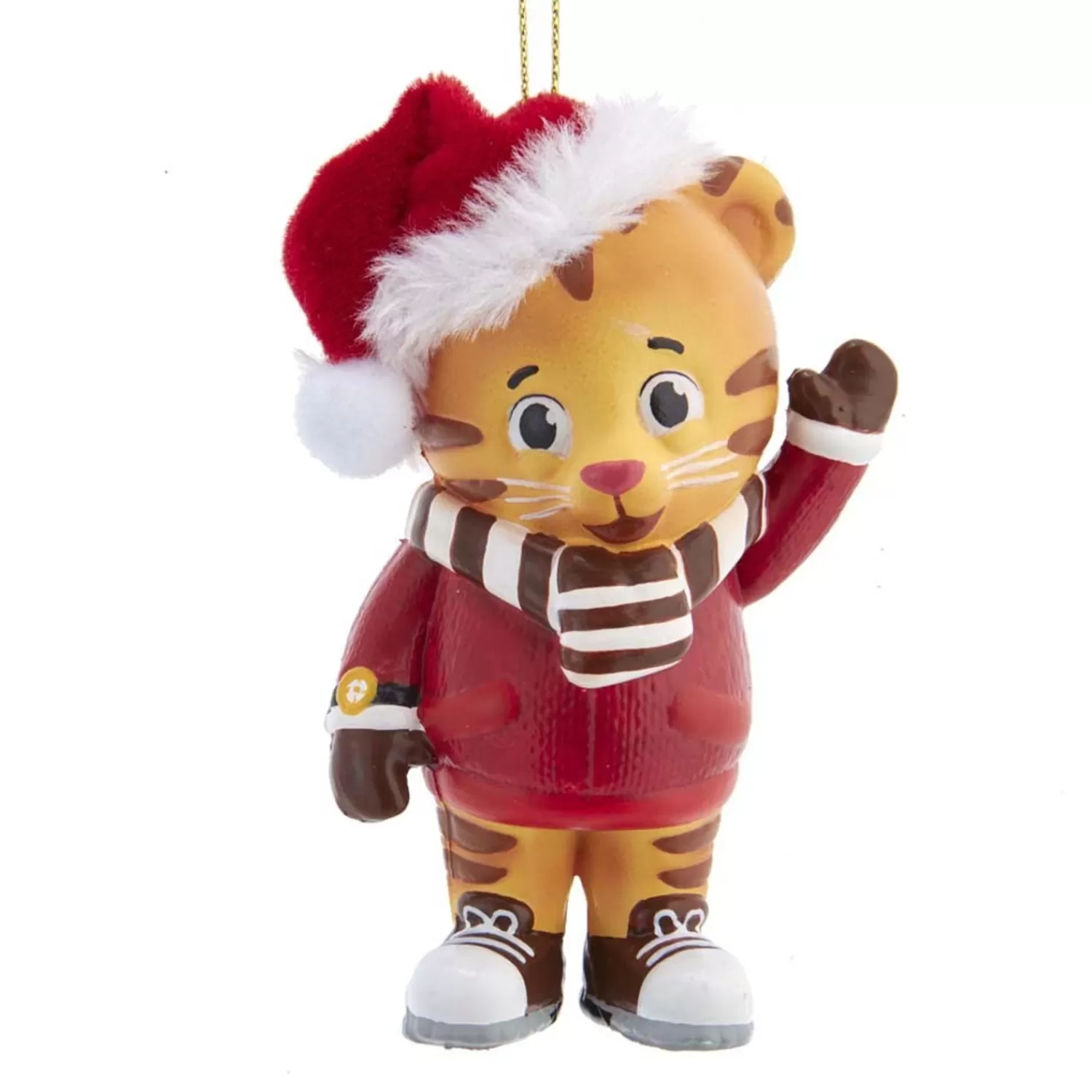 The Jolly Christmas Shop Storybook And Legends | Children's Ornaments | 3.5" Daniel Tiger With Santa Hat Christmas Ornament TG1202
