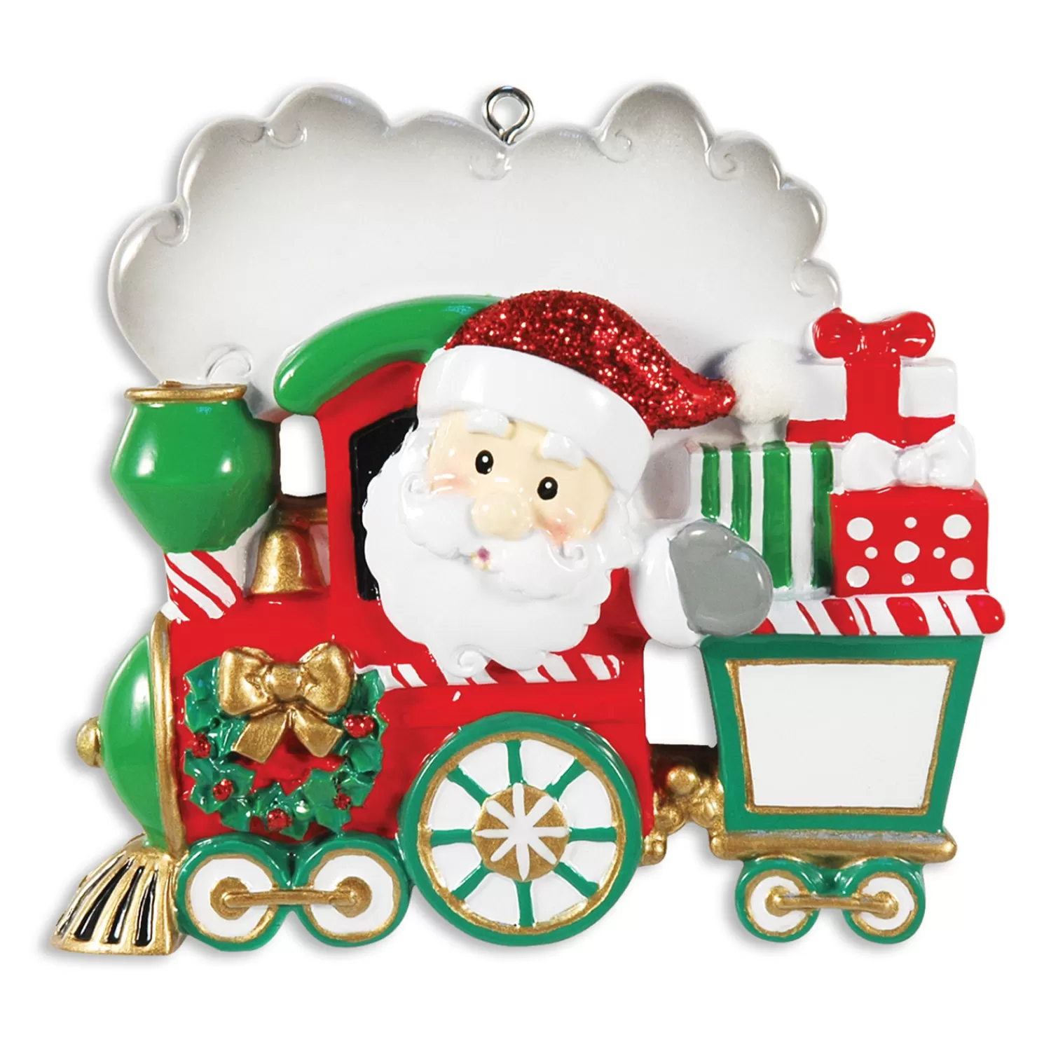 The Jolly Christmas Shop Personalized Ornaments·Misc. | Santa | 3.5" Santa In Train Personalized Christmas Ornament OR1260-2