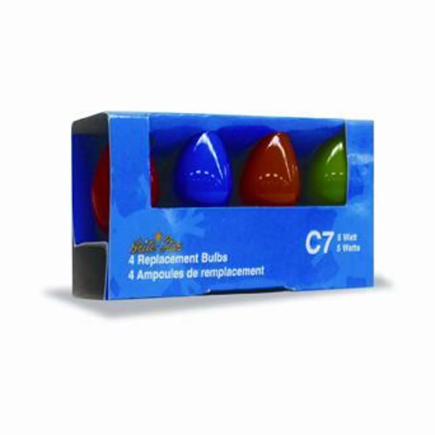 The Jolly Christmas Shop Replacement Bulbs | Incandescent Lights | 4 Pk Multi Color C7 Replacement Bulbs