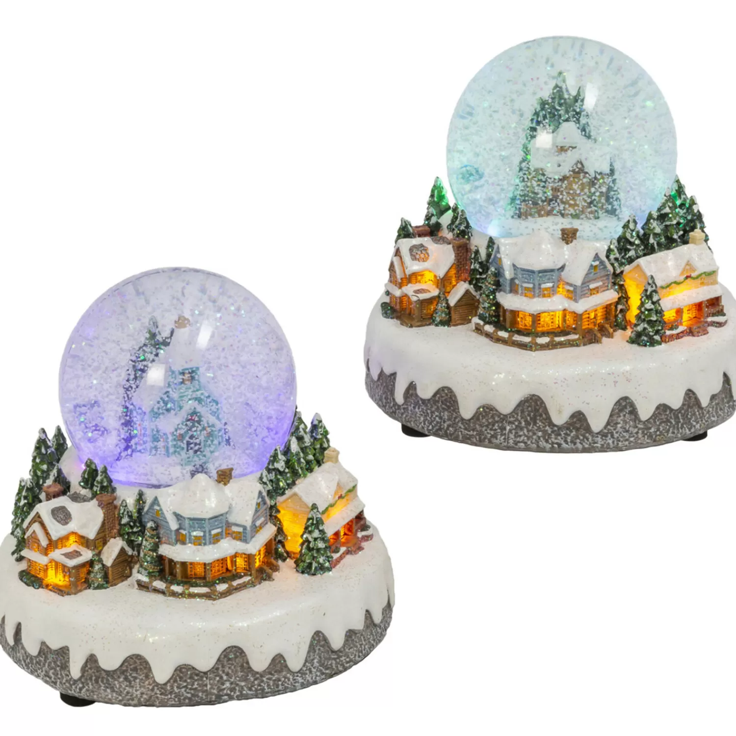 The Jolly Christmas Shop Snow Christmas Decorations | Water Globes | 6.7" Battery Operated Musical Town Scene Spinning Water Globe Christmas Decoration 2599670