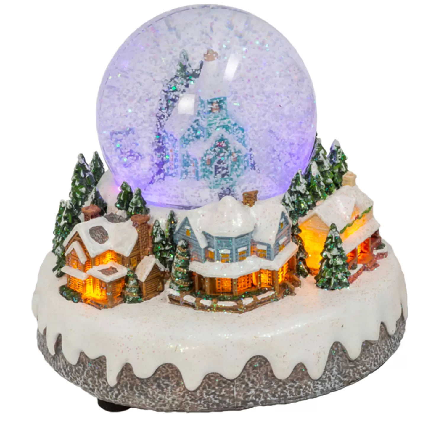 The Jolly Christmas Shop Snow Christmas Decorations | Water Globes | 6.7" Battery Operated Musical Town Scene Spinning Water Globe Christmas Decoration 2599670