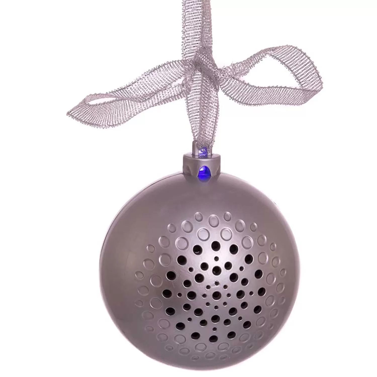 The Jolly Christmas Shop Miscellaneous | Ball Ornaments | 70MM Bluetooth Musical Silver Ball Christmas Ornament USB1300