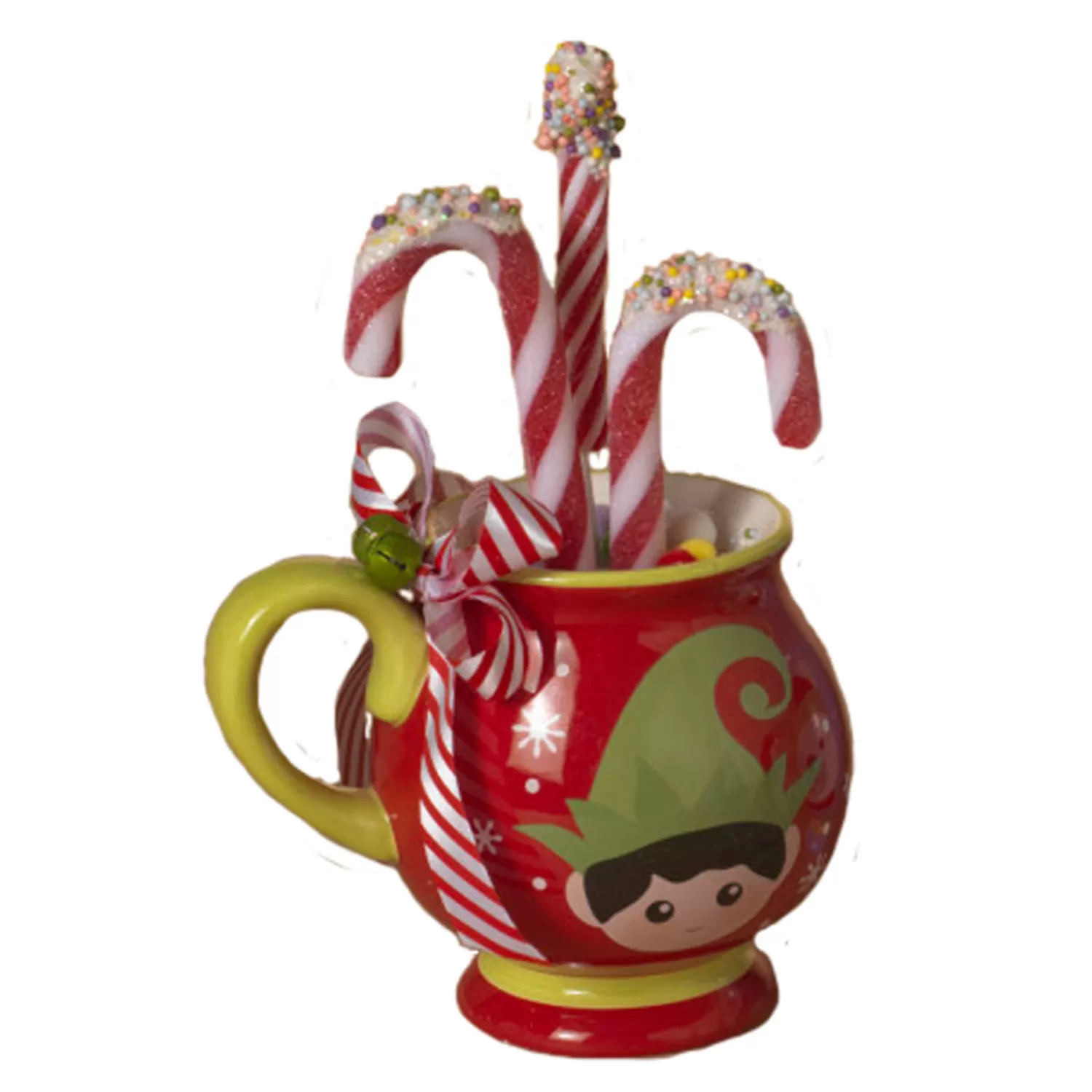 The Jolly Christmas Shop The Candy Shop | Hot Cocoa Bar | 9" Lifesize Hot Cocoa In Mug With Candy Christmas Decoration 2657570