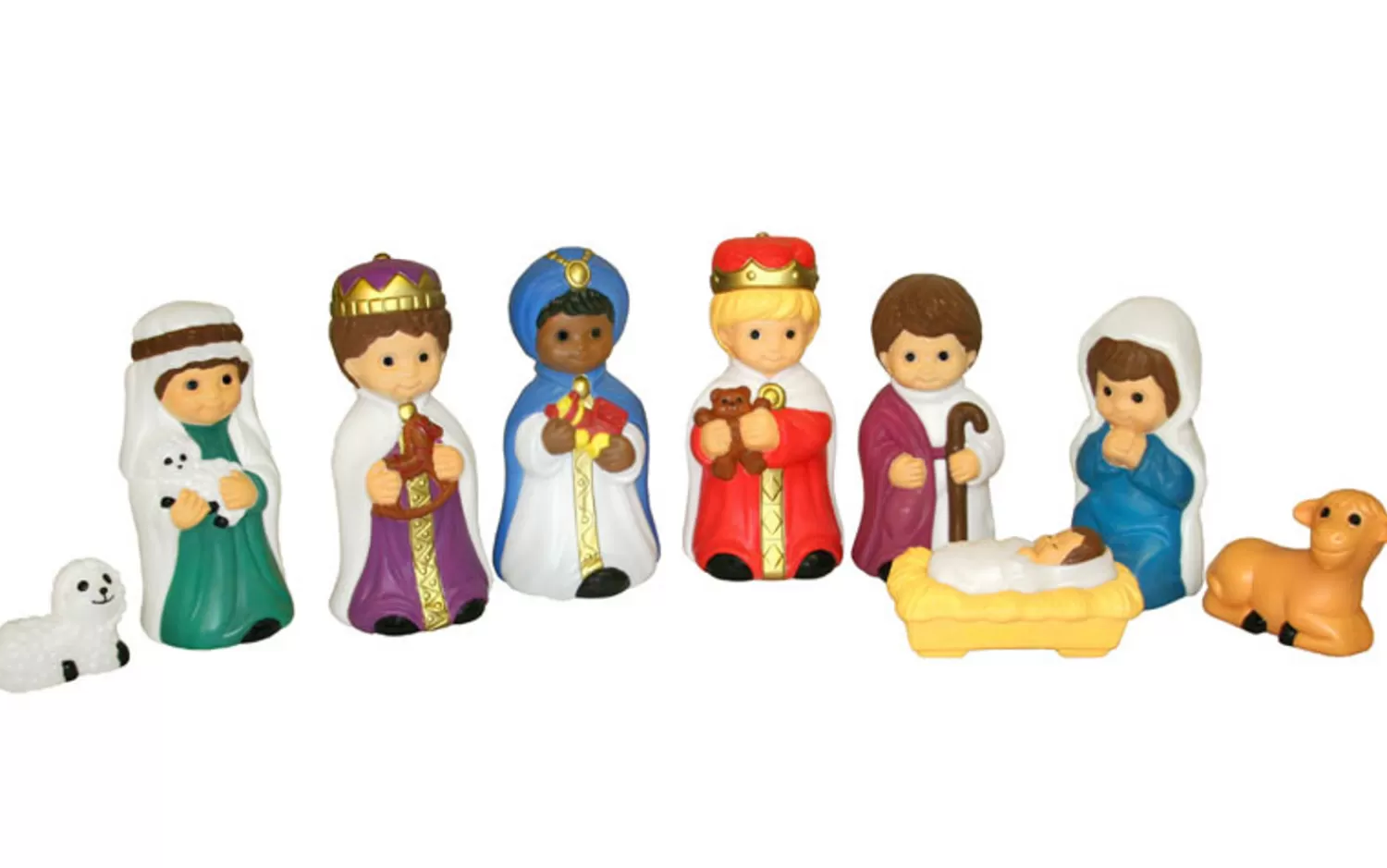 The Jolly Christmas Shop Religious | Outdoor Lighted Decorations | 9pc Christmas Blow Mold Child Nativity Set C4660
