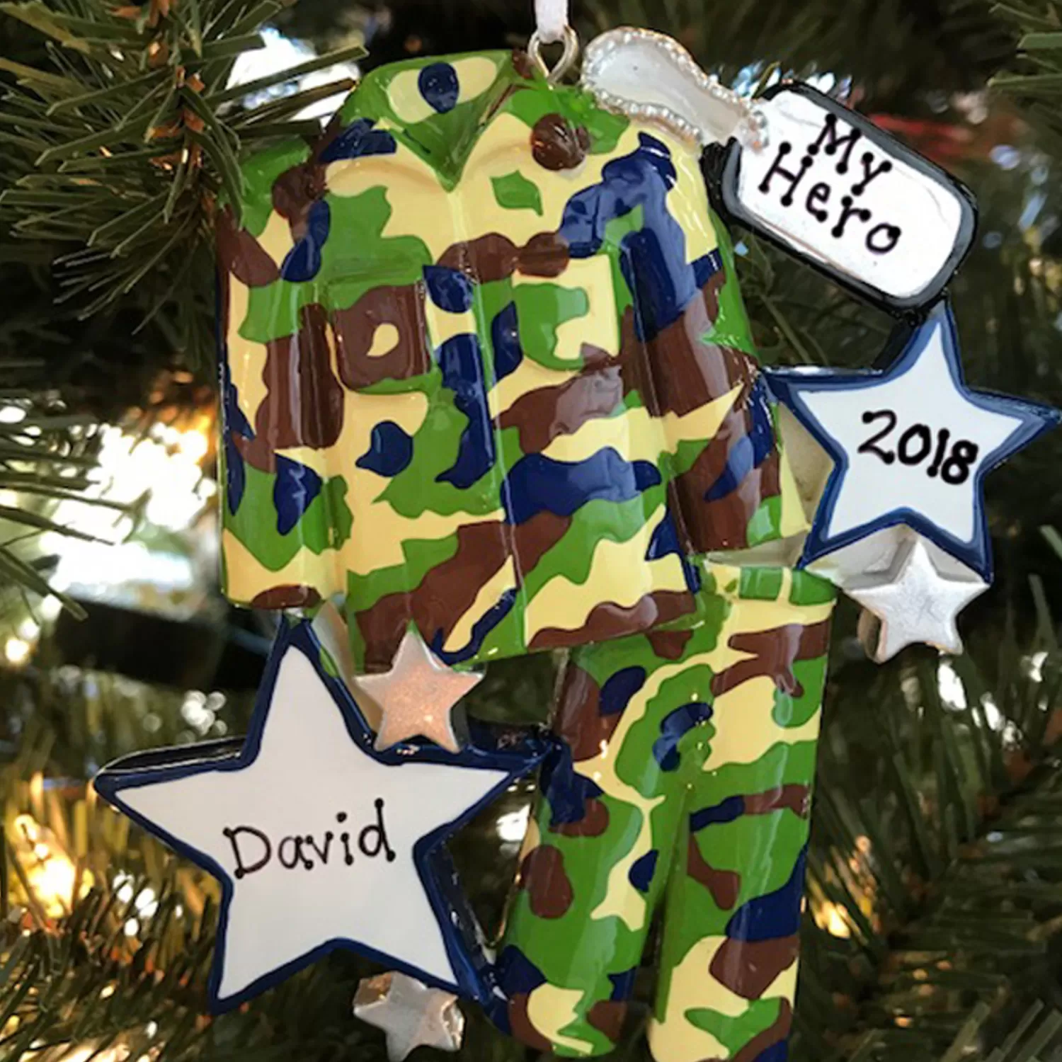 The Jolly Christmas Shop Patriotic | Personalized Ornaments·Jobs | Armed Services Camo Army Uniform Personalized Christmas Ornament