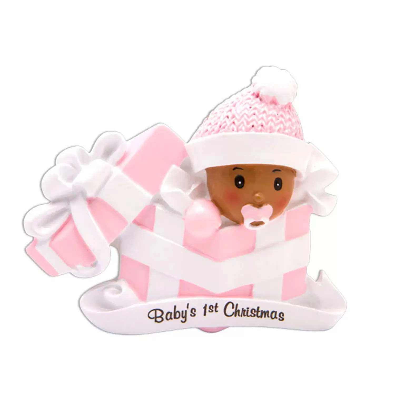 The Jolly Christmas Shop Pink Christmas Decorations | Personalized Ornaments·New Parents | Baby Girl In Pink Present Personalized Christmas Ornament AA1330-P