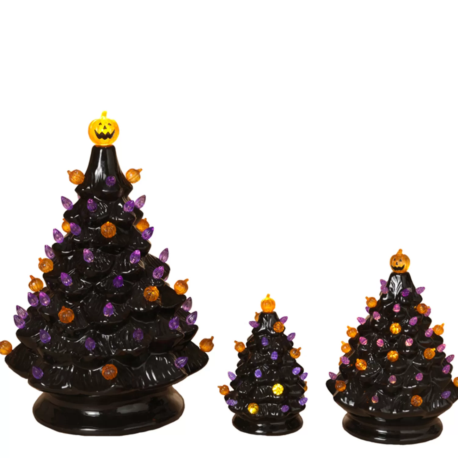 The Jolly Christmas Shop Vintage Halloween Decorations | Halloween Indoor Decorations | Battery Operated Lighted Halloween Ceramic Trees With Sound 2551760