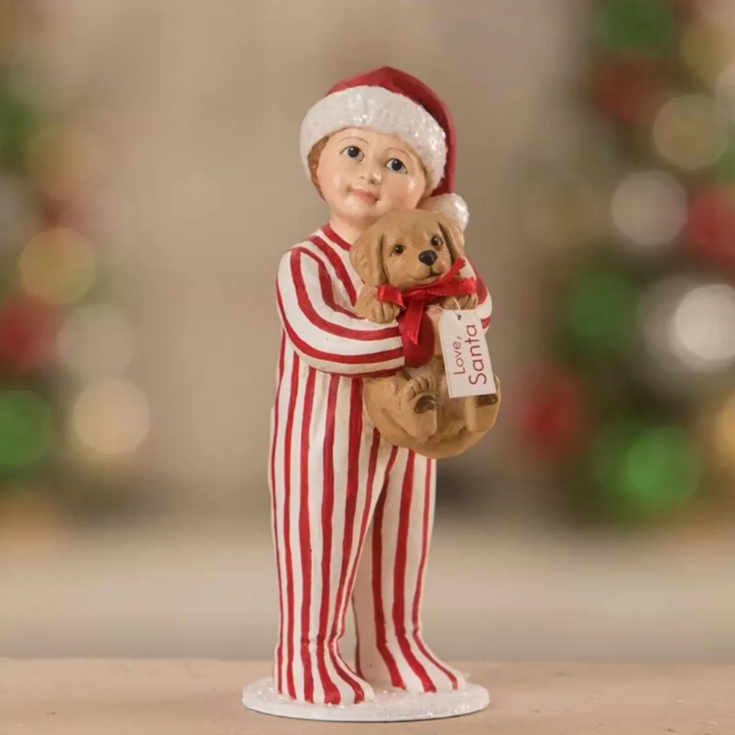 The Jolly Christmas Shop Tinsel Town | Santa Christmas Decorations | Bethany Lowe Landon's Christmas Puppy Surprise Christmas Decoration TD1155