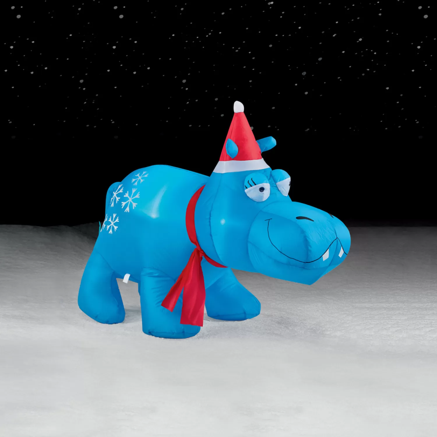 The Jolly Christmas Shop Outdoor Lighted Decorations | Christmas Airblown Inflatables | Brite Star 3.5' Christmas Hippopotamus Indoor Outdoor Decoration 49-107-00