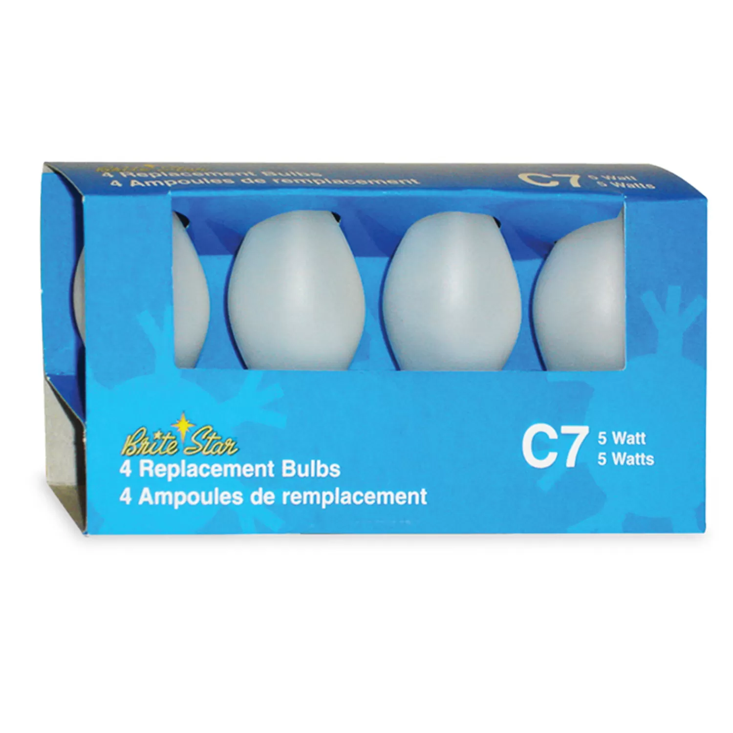 The Jolly Christmas Shop Replacement Bulbs | C7 Lights | Brite Star 4 Pack Frosted White C7 Replacement Bulbs 44-374-00