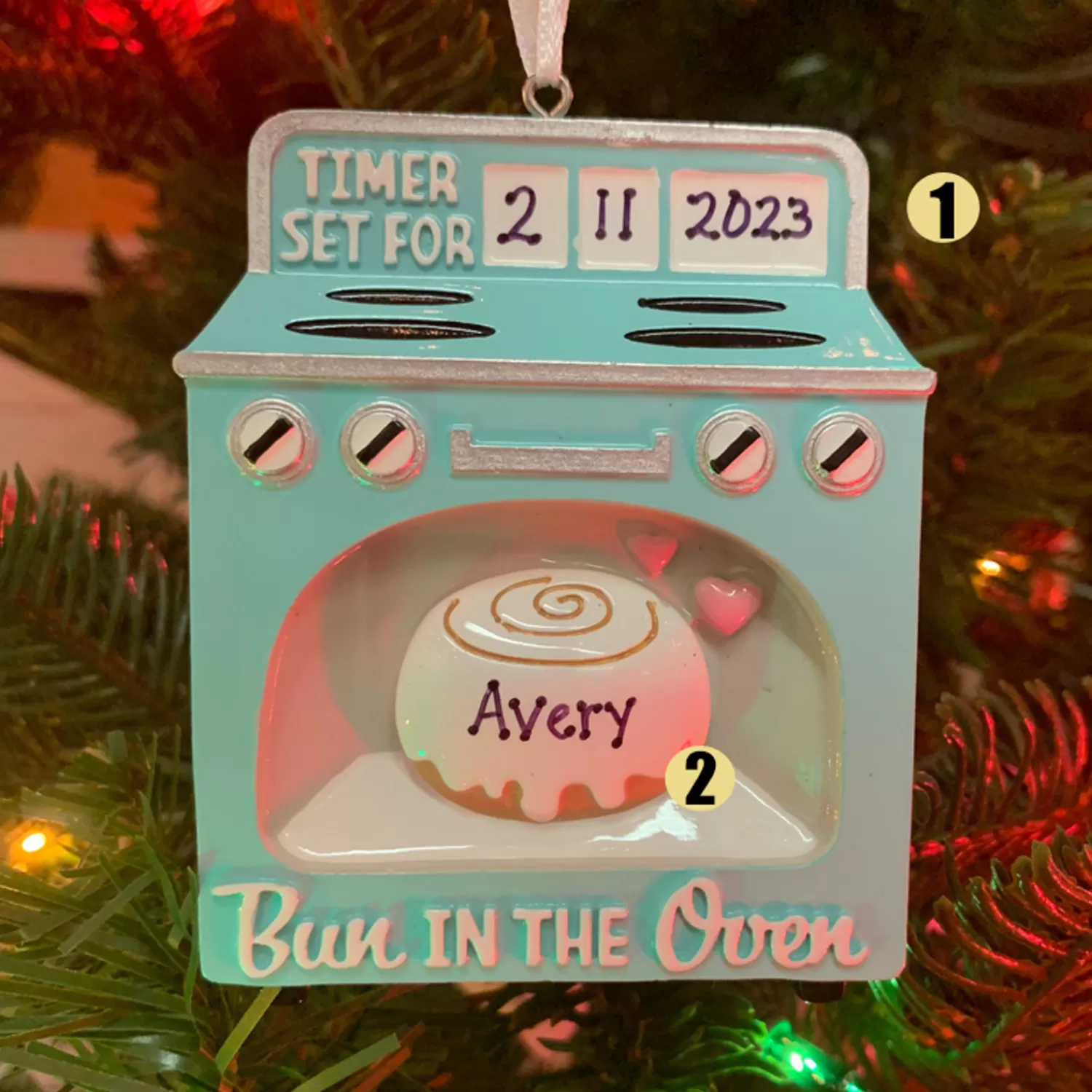 The Jolly Christmas Shop Personalized Ornaments·New Parents | Personalized Ornaments·Baby's First Christmas | Bun In The Oven Personalized Christmas Ornament OR2234