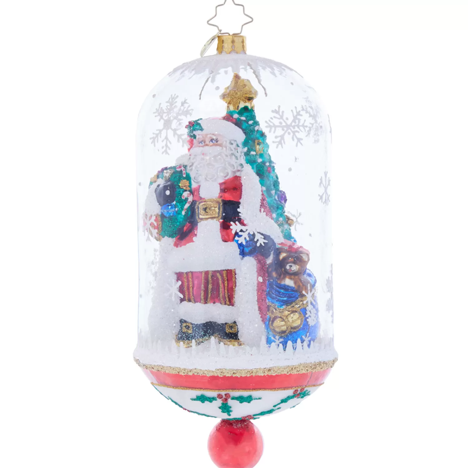 The Jolly Christmas Shop Santa Christmas Decorations | Christopher Radko·Santa Claus | Christopher Radko Holly Holiday Dome Santa Glass Ornament 1021793