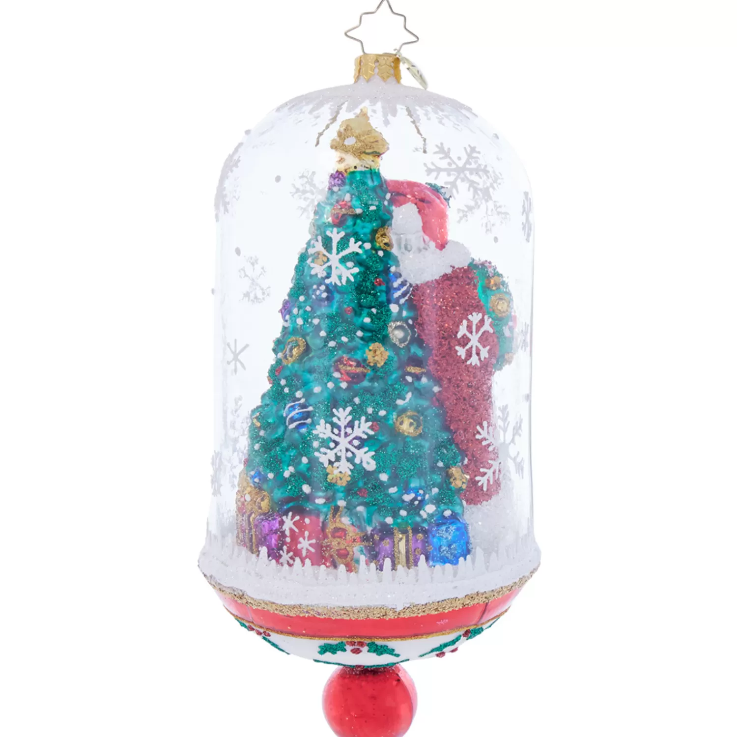 The Jolly Christmas Shop Santa Christmas Decorations | Christopher Radko·Santa Claus | Christopher Radko Holly Holiday Dome Santa Glass Ornament 1021793
