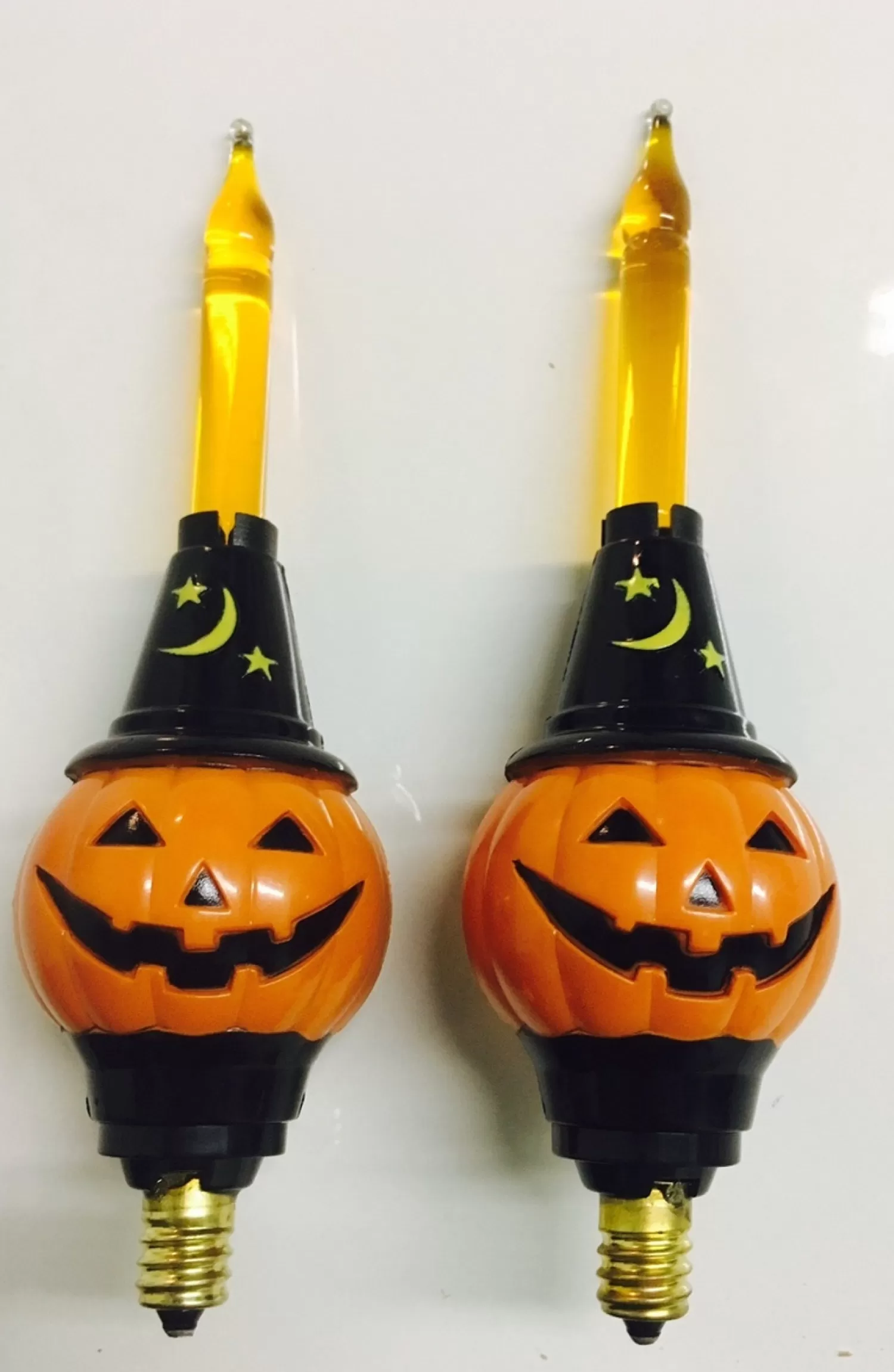 The Jolly Christmas Shop Shiny Brite Halloween | Halloween Lights | Christopher Radko Shiny Brite Halloween Bubble Pumpkin Light Candolier REPLACEMENT BULBS Set Of 2