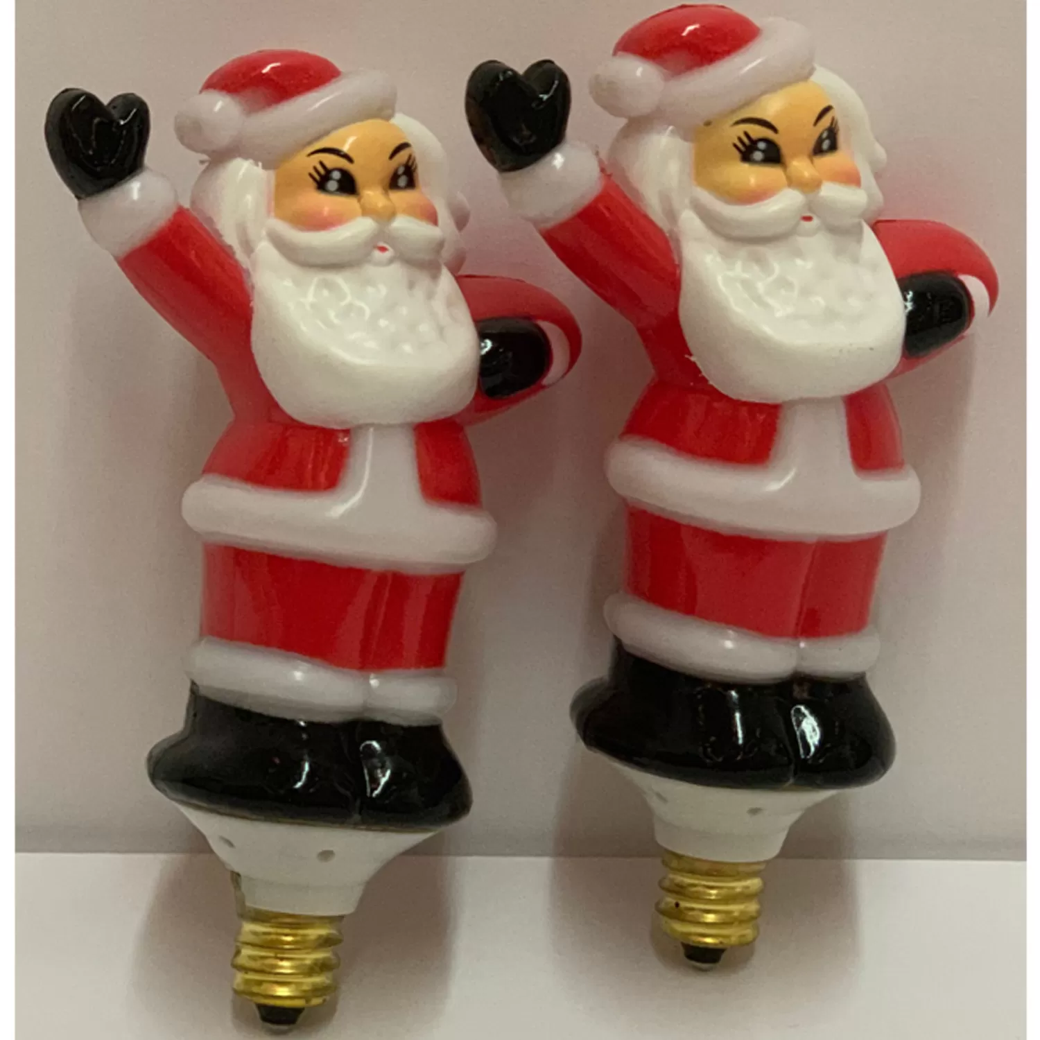 The Jolly Christmas Shop Shiny Brite | Christopher Radko Shiny Brite Holiday Splendor Santa Bubble Light Candolier Pair Of REPLACEMENT SANTAS
