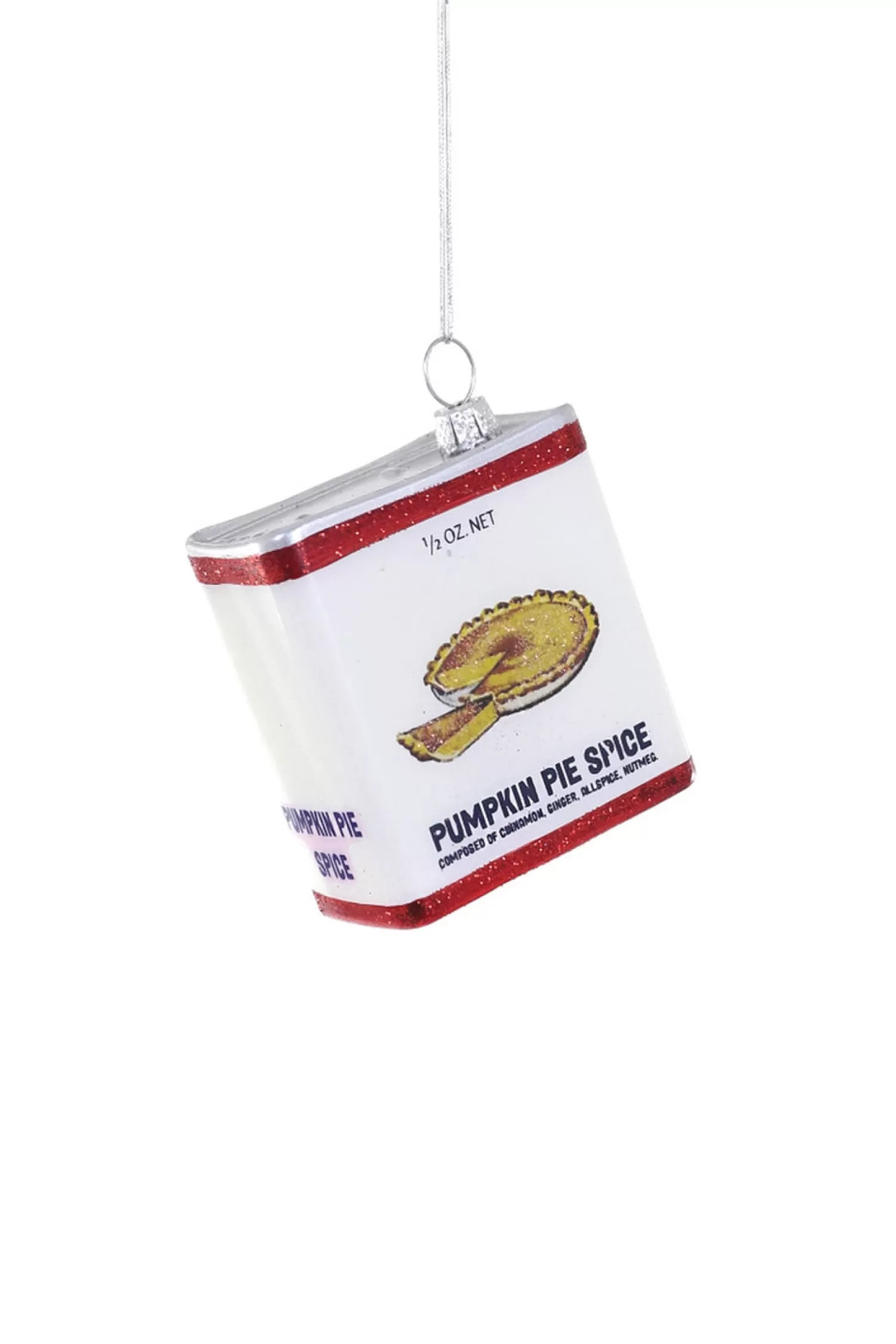 The Jolly Christmas Shop Fall Home Decor | Halloween Ornaments | Cody Foster 2.75" Pumpkin Pie Spice Canister Glass Christmas Ornament GO-9799