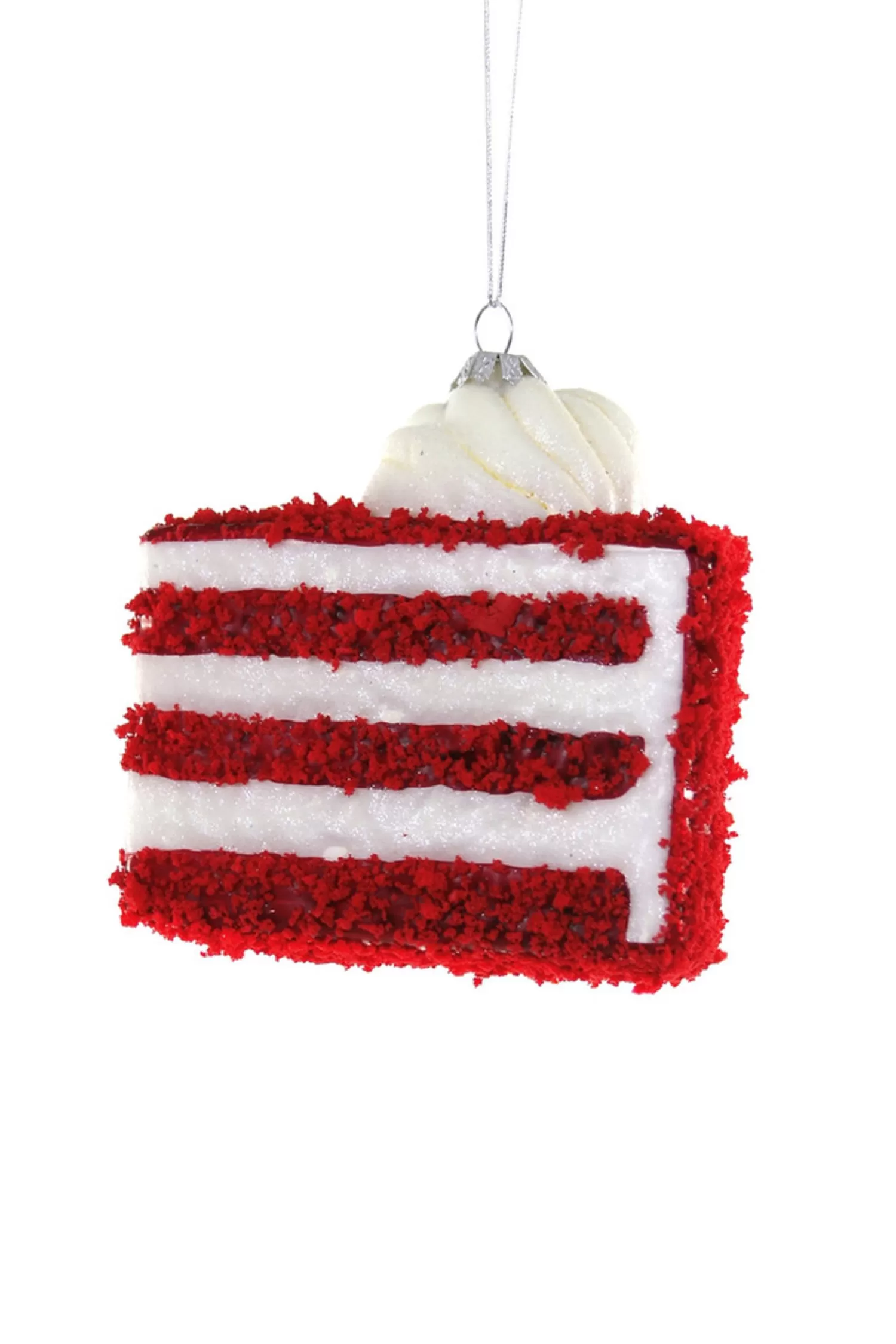 The Jolly Christmas Shop The Candy Shop | Candy And Food | Cody Foster 4.25" Red Velvet Cake Glass Christmas Ornament GL-501