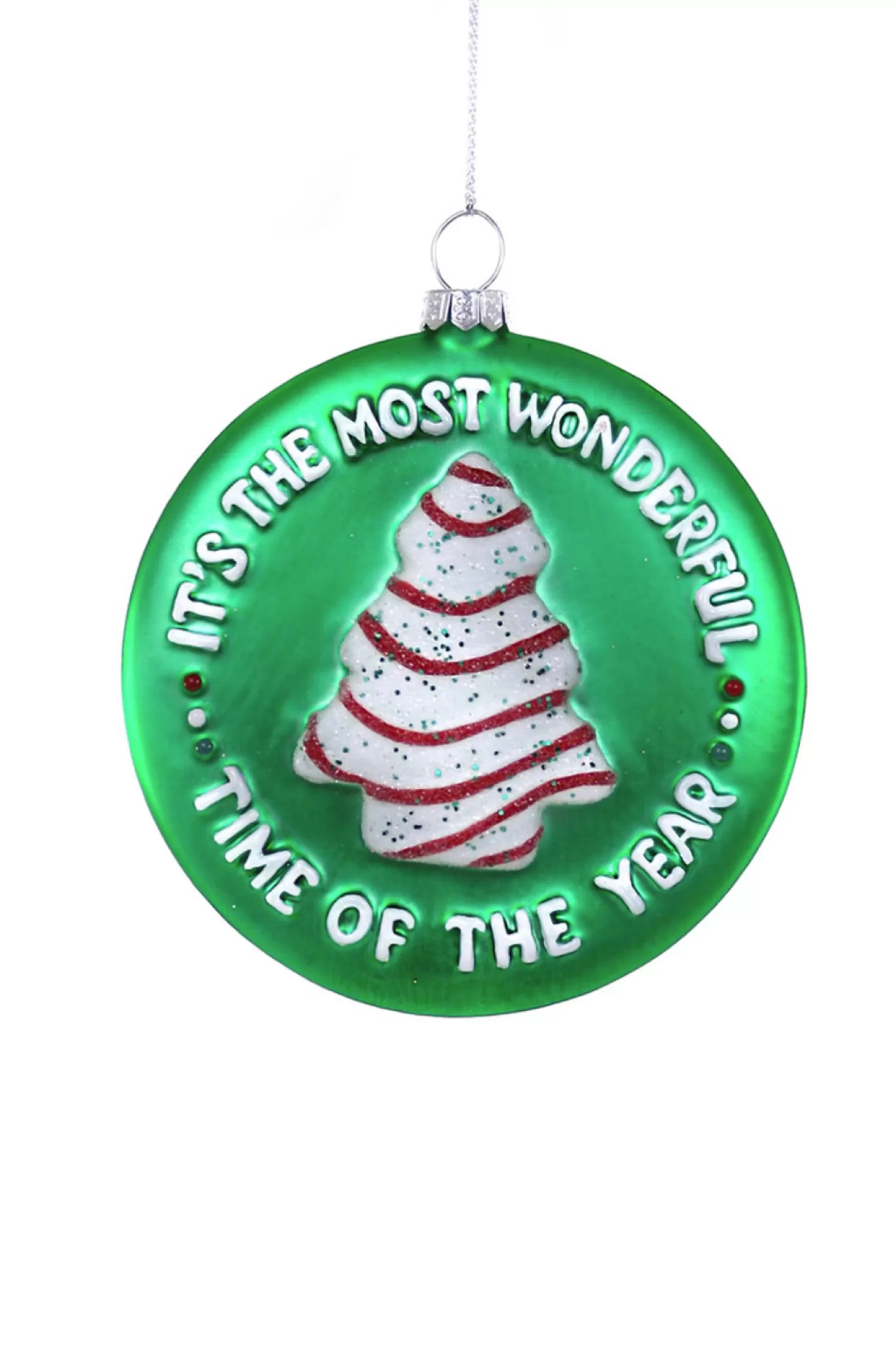 The Jolly Christmas Shop The Candy Shop | Candy And Food | Cody Foster 4" It's The Best Time Of The Year Cake Glass Christmas Ornament GL-1026