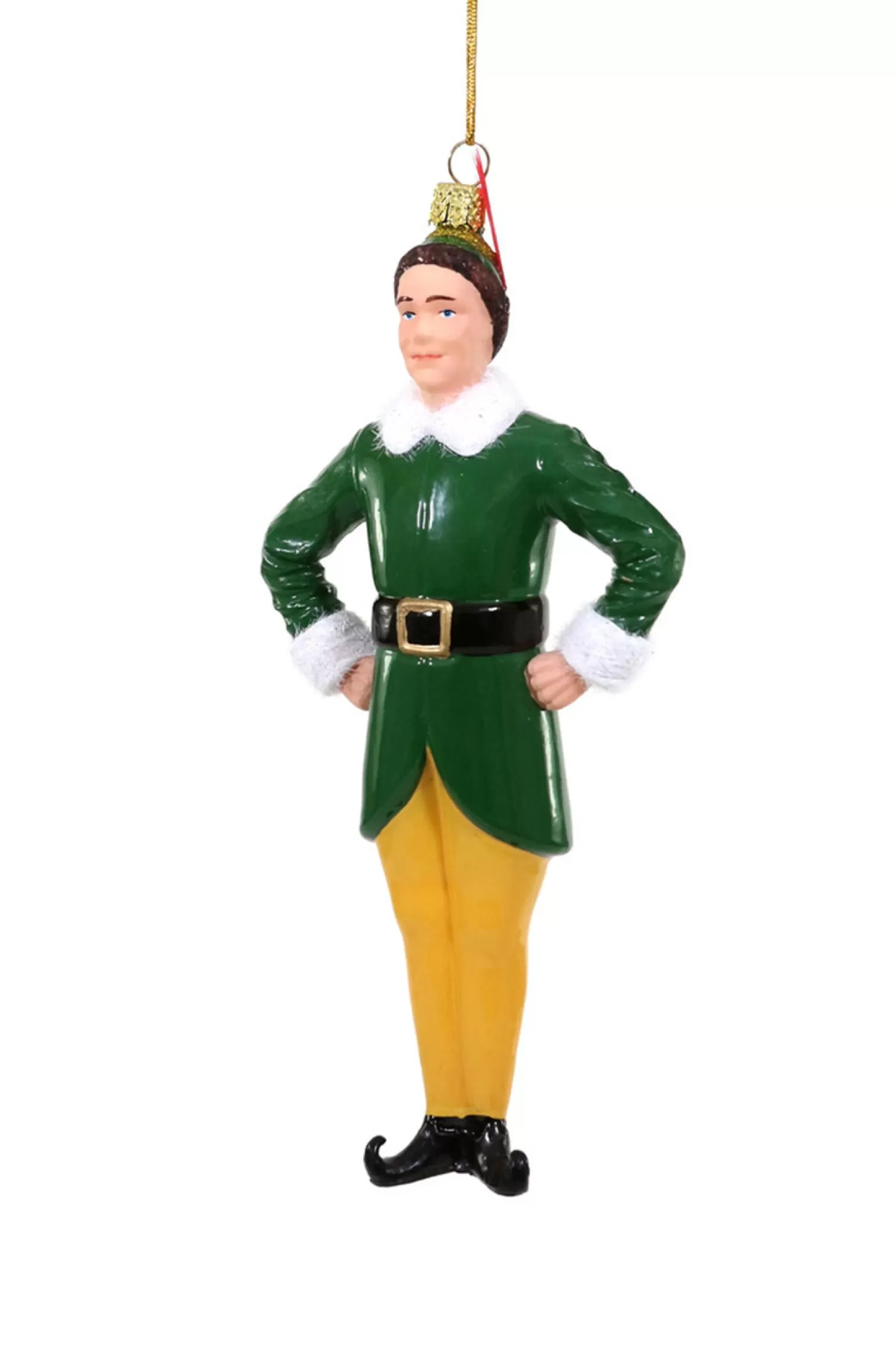 The Jolly Christmas Shop Glass Ornaments | Cody Foster 7" Santa's Helper Buddy The Elf Glass Christmas Ornament GO-8728-S