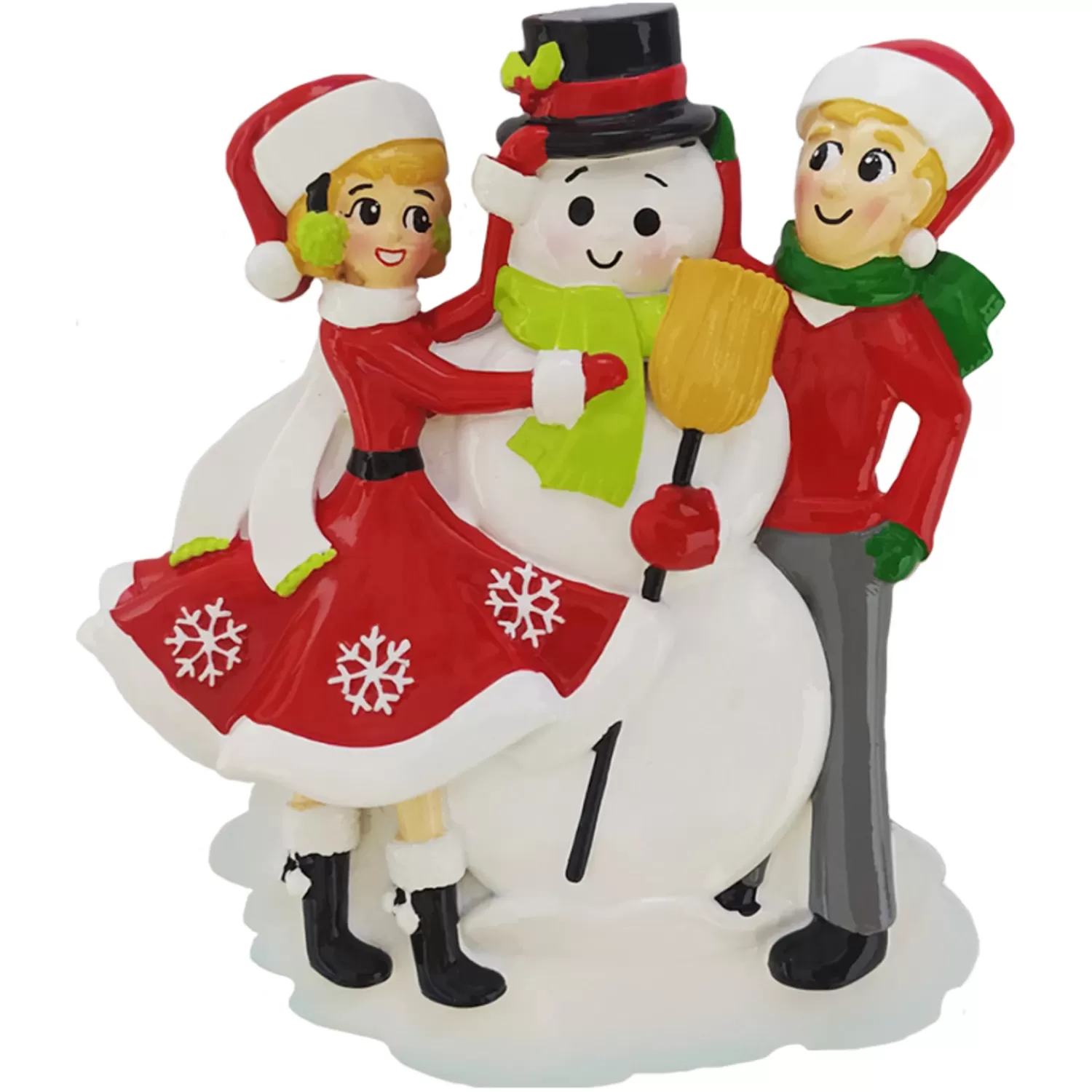 The Jolly Christmas Shop Personalized Ornaments·Wedding And Engagement Ornaments | Personalized Ornaments·Family Ornaments | Couple Building A Snowman Personalized Christmas Ornament OR2379-2