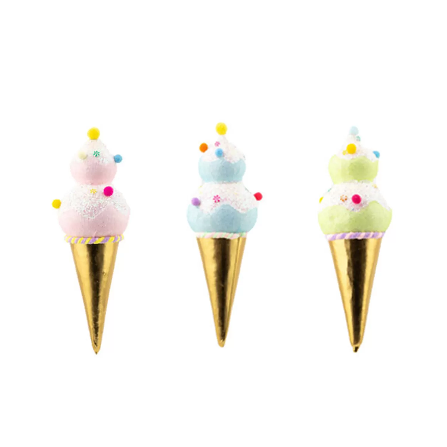 The Jolly Christmas Shop Figurines | Easter Ornaments | December Diamonds 15" Large Double Scoop Ice Cream Cone Christmas Ornament