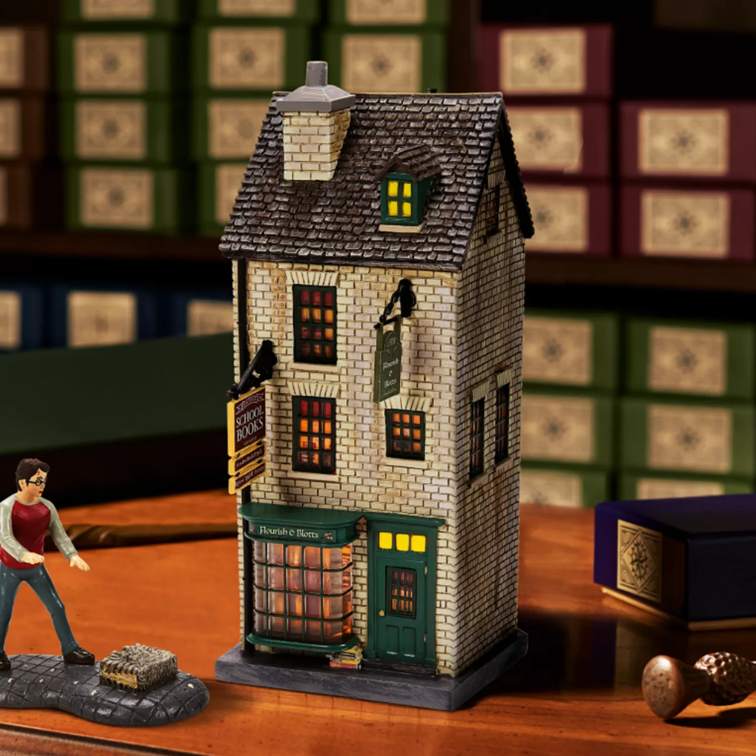 The Jolly Christmas Shop Harry Potter | Department 56 Harry Potter Village Flourish And Blotts Building 6010455