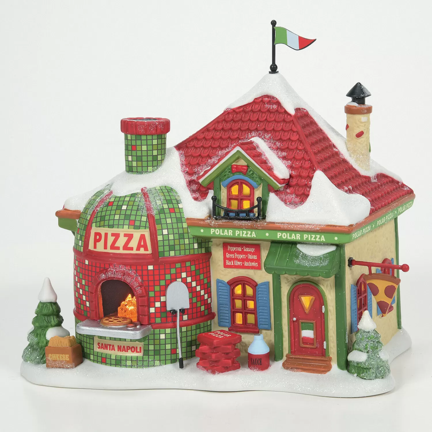 The Jolly Christmas Shop Elves | Candy And Food | Department 56 North Pole Village North Pole Polar Pizza Building 6007612