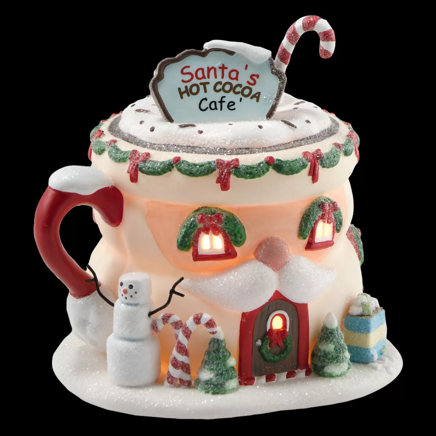 The Jolly Christmas Shop Santa Christmas Decorations | Hot Cocoa Bar | Department 56 North Pole Village Santa's Hot Cocoa Cafe 4020207