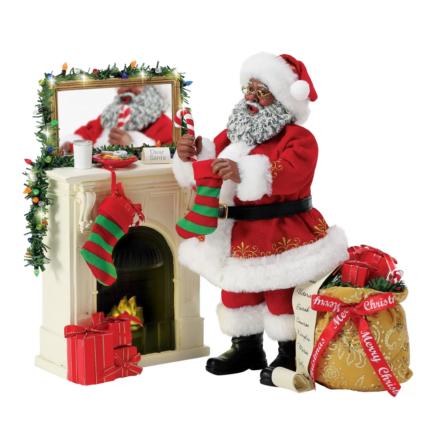 The Jolly Christmas Shop Santa Christmas Decorations | African American Christmas Decorations | Department 56 Possible Dreams African American Santa A Visit From St. Nicholas Figure 6013929