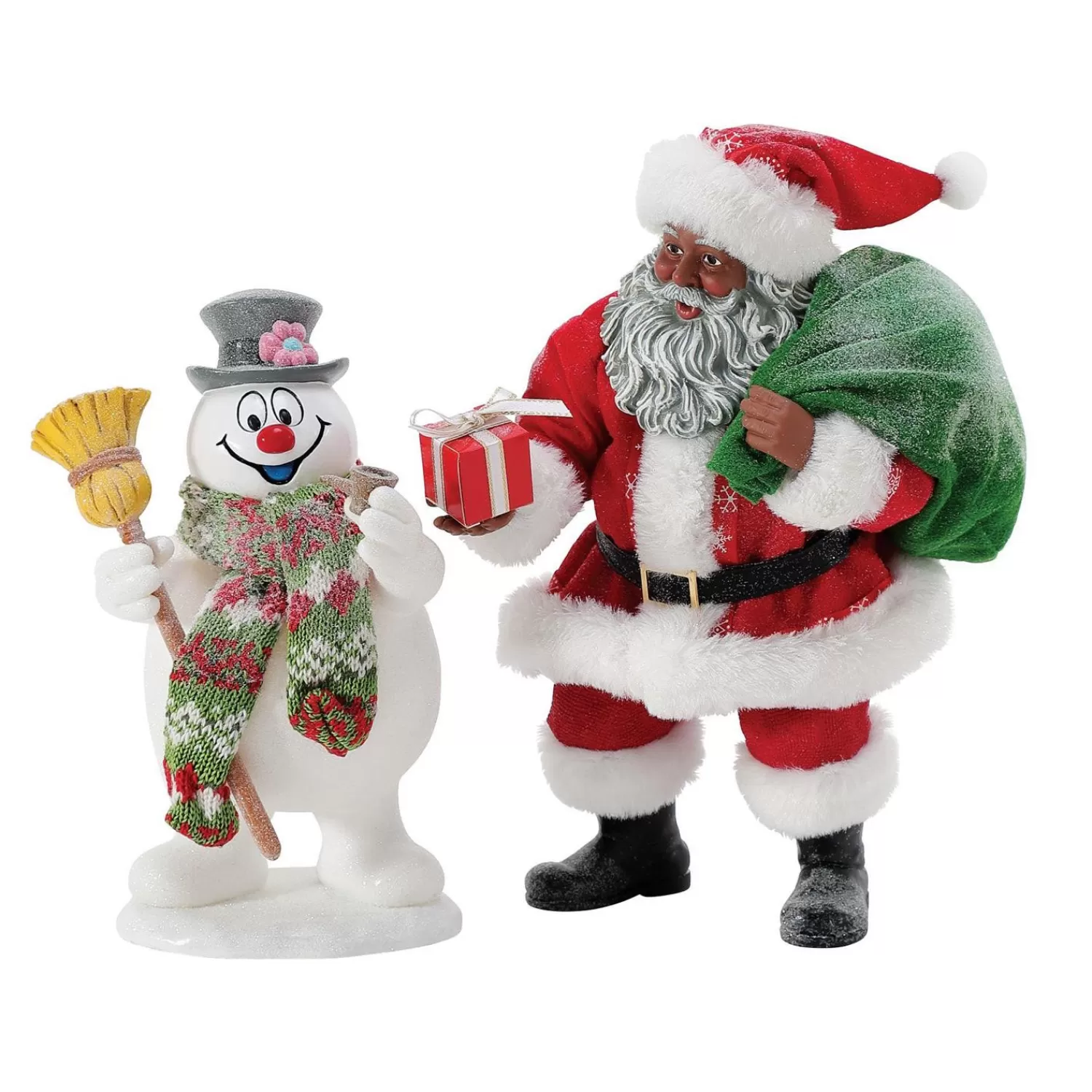 The Jolly Christmas Shop Snowman Christmas Decorations | African American Christmas Decorations | Department 56 Possible Dreams African American Santa Frosty's Special Gift 6011833