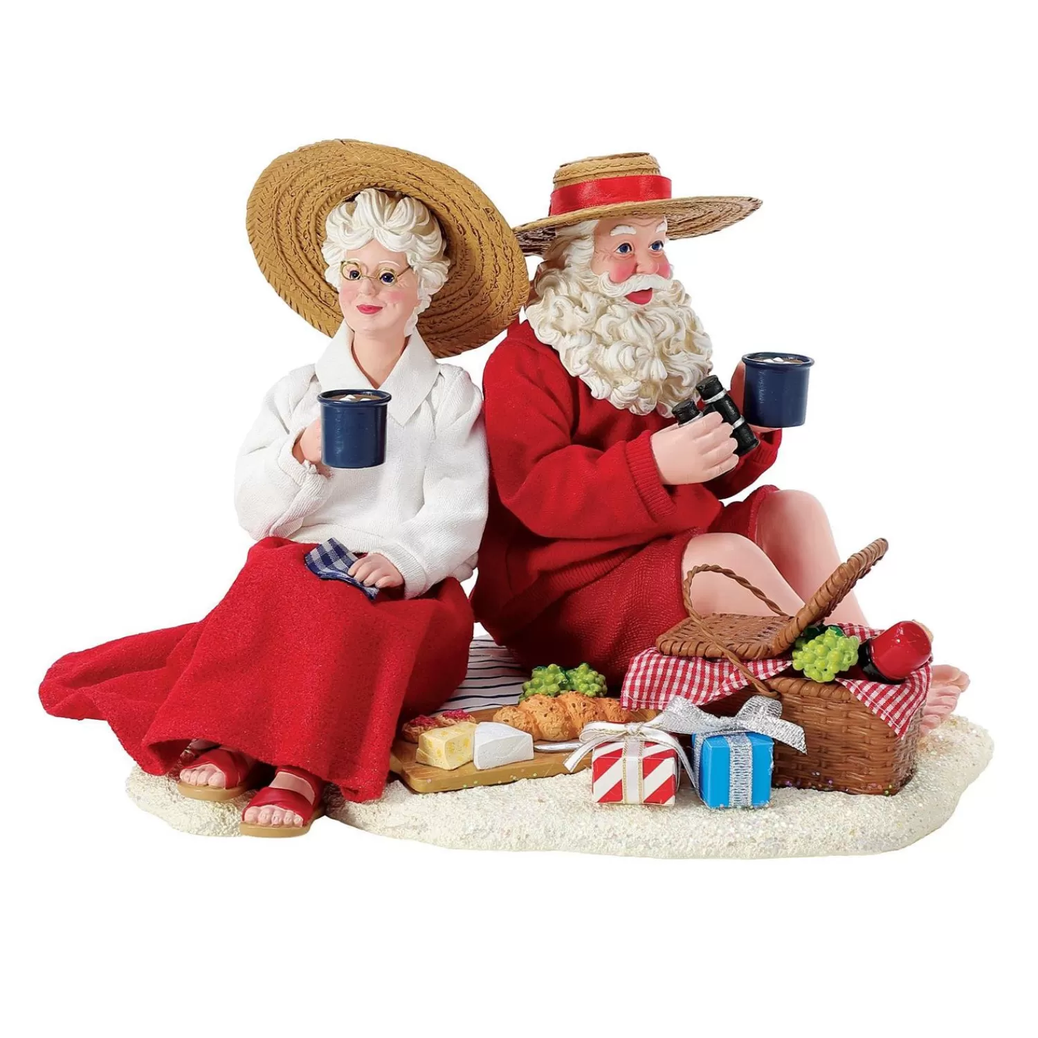 The Jolly Christmas Shop Santa Christmas Decorations | Beach Christmas Decorations | Department 56 Possible Dreams Life Is A Picnic Santa And Mrs. Figure 6012189