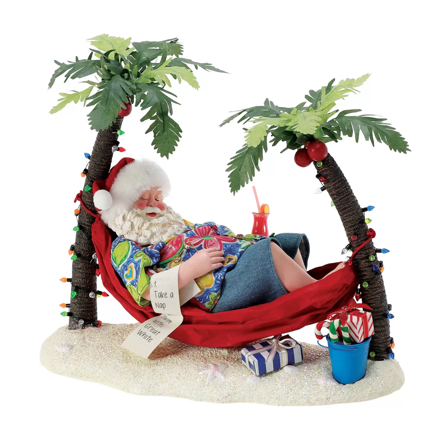 The Jolly Christmas Shop Santa Christmas Decorations | Beach Christmas Decorations | Department 56 Possible Dreams Santa Bucket List 6014788