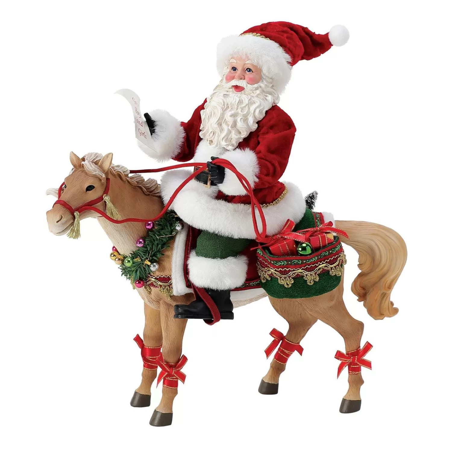 The Jolly Christmas Shop Santa Christmas Decorations | Farmhouse | Department 56 Possible Dreams Santa Gift Horse Figure 6012243
