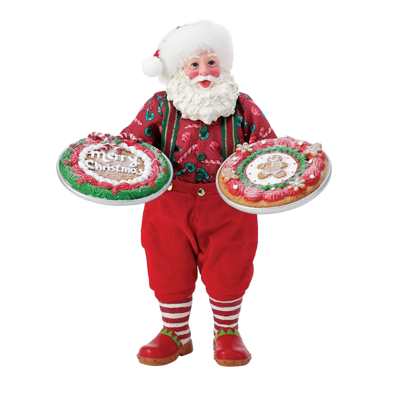 The Jolly Christmas Shop Santa Christmas Decorations | Candy And Food | Department 56 Possible Dreams Santa Two Big Cookies! Figure 6013898