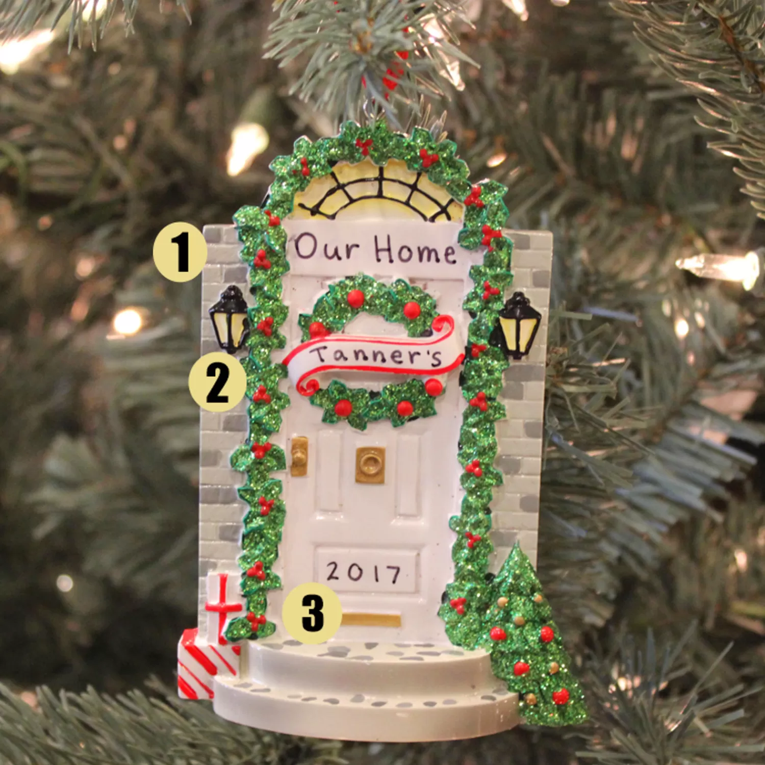 The Jolly Christmas Shop Personalized Ornaments·Misc. | Front Door With Steps Personalized Christmas Ornament