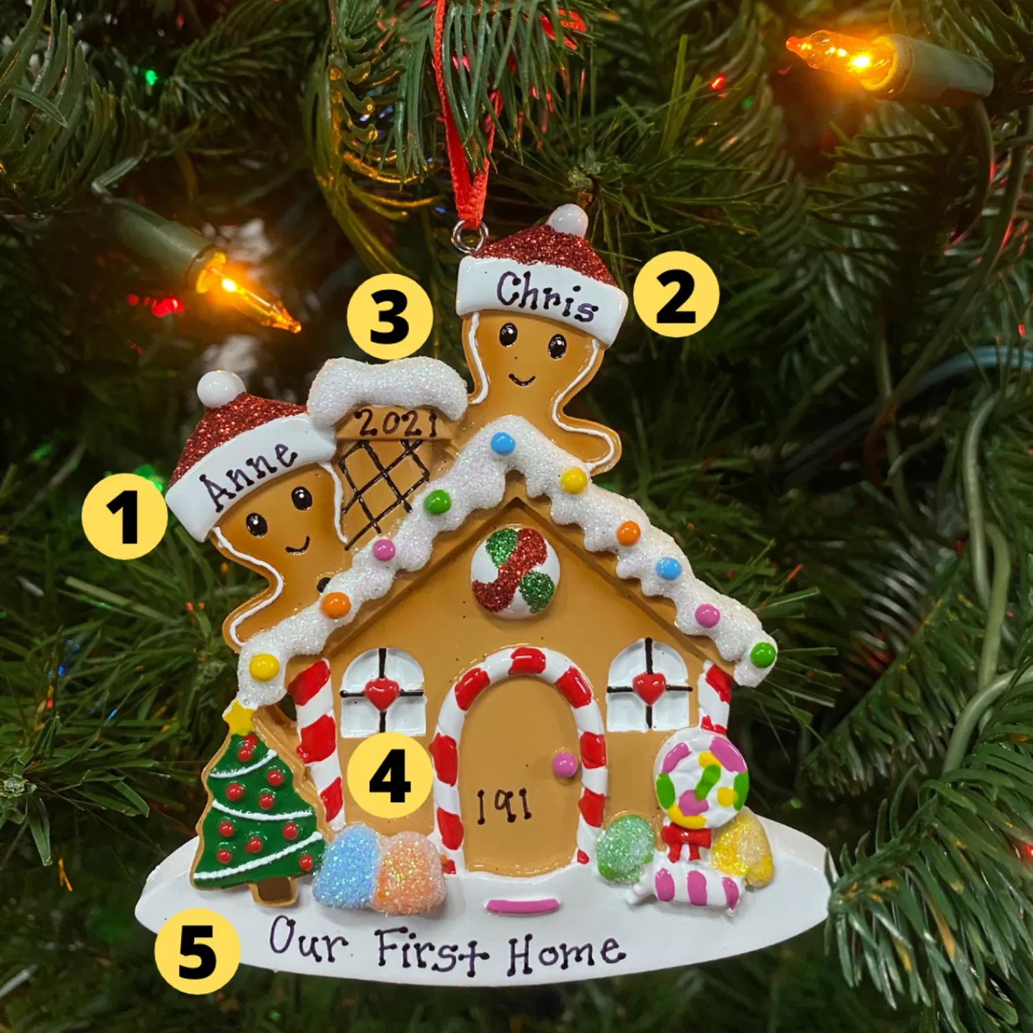 The Jolly Christmas Shop Personalized Ornaments·Family Ornaments | Gingerbread | Gingerbread House Couple Personalized Christmas Ornament OR1872-2