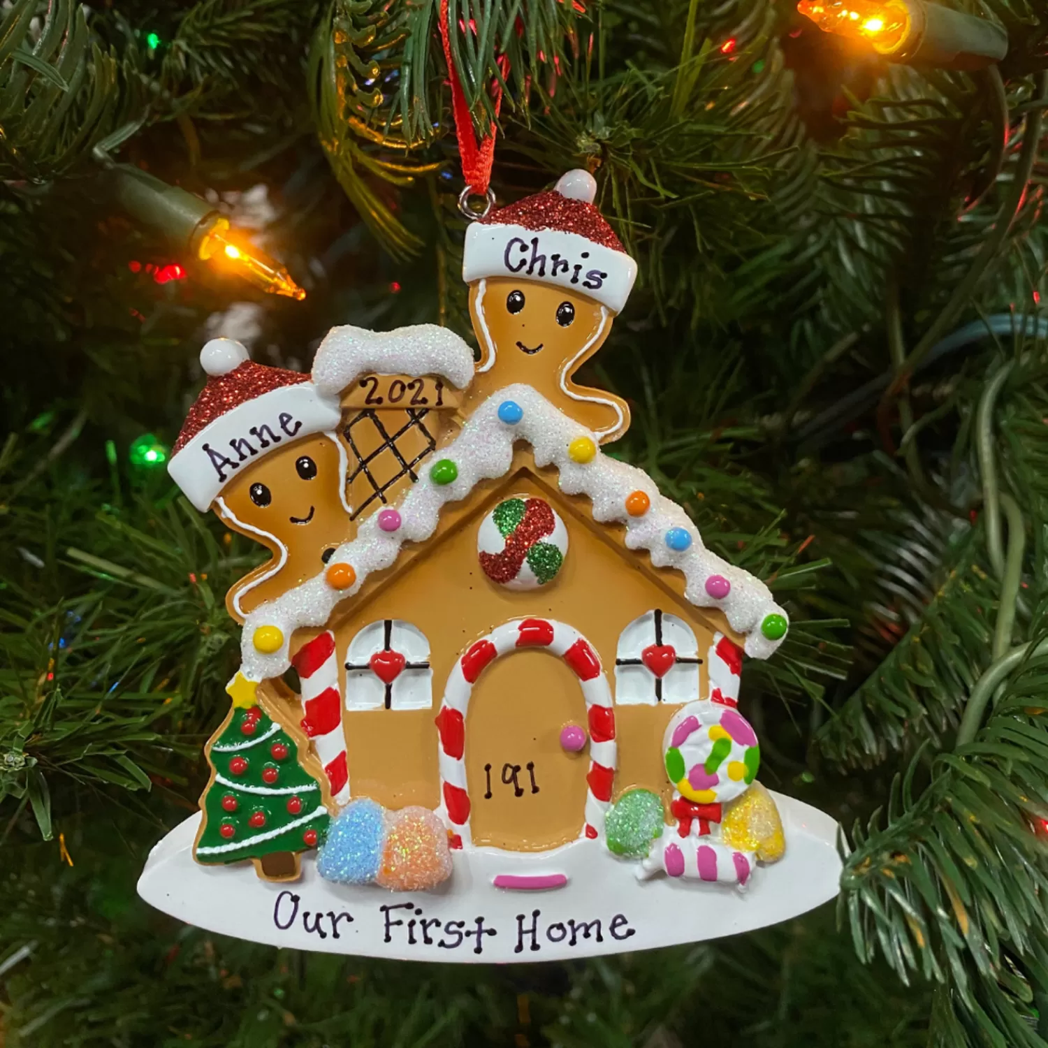 The Jolly Christmas Shop Personalized Ornaments·Family Ornaments | Gingerbread | Gingerbread House Couple Personalized Christmas Ornament OR1872-2
