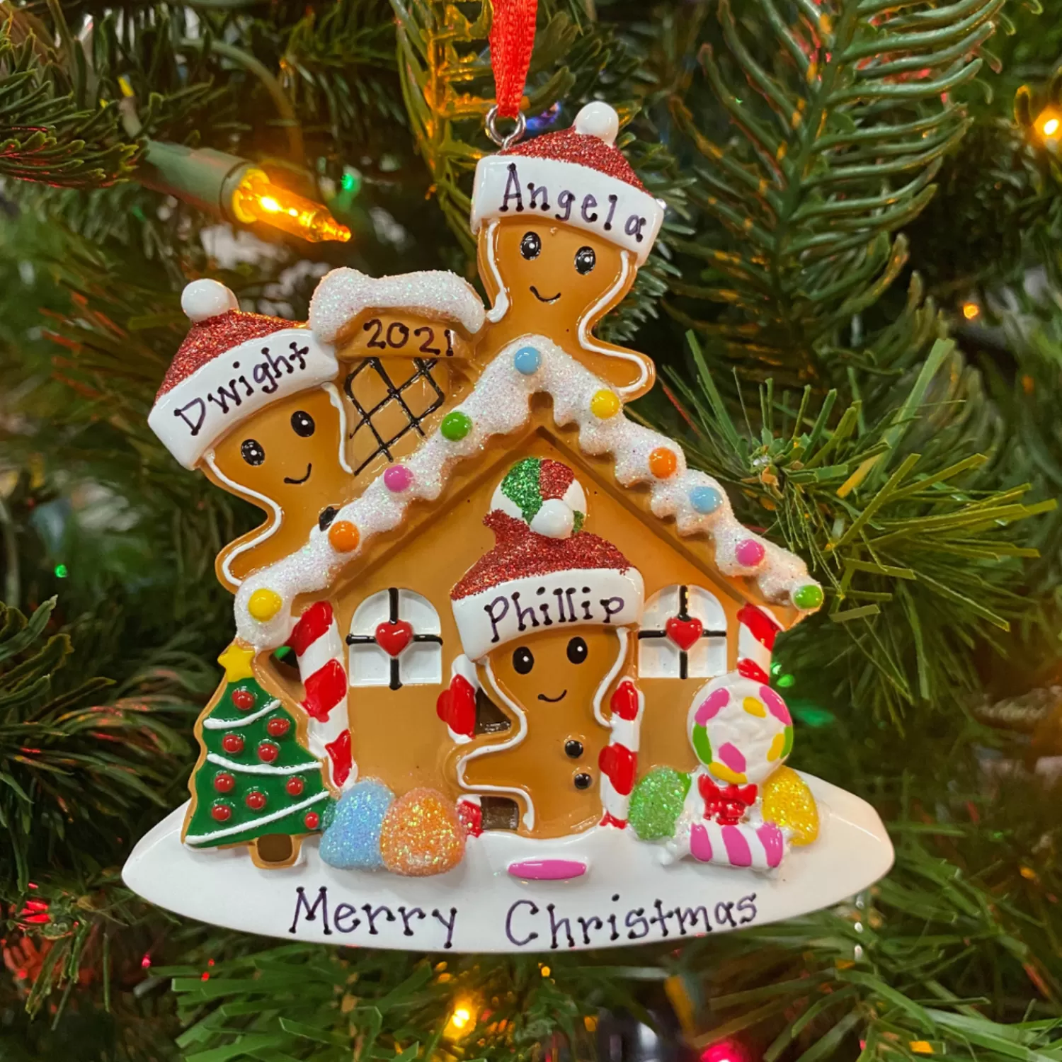 The Jolly Christmas Shop Personalized Ornaments·Family Ornaments | Gingerbread | Gingerbread House Family Of 3 Personalized Christmas Ornament OR1872-3