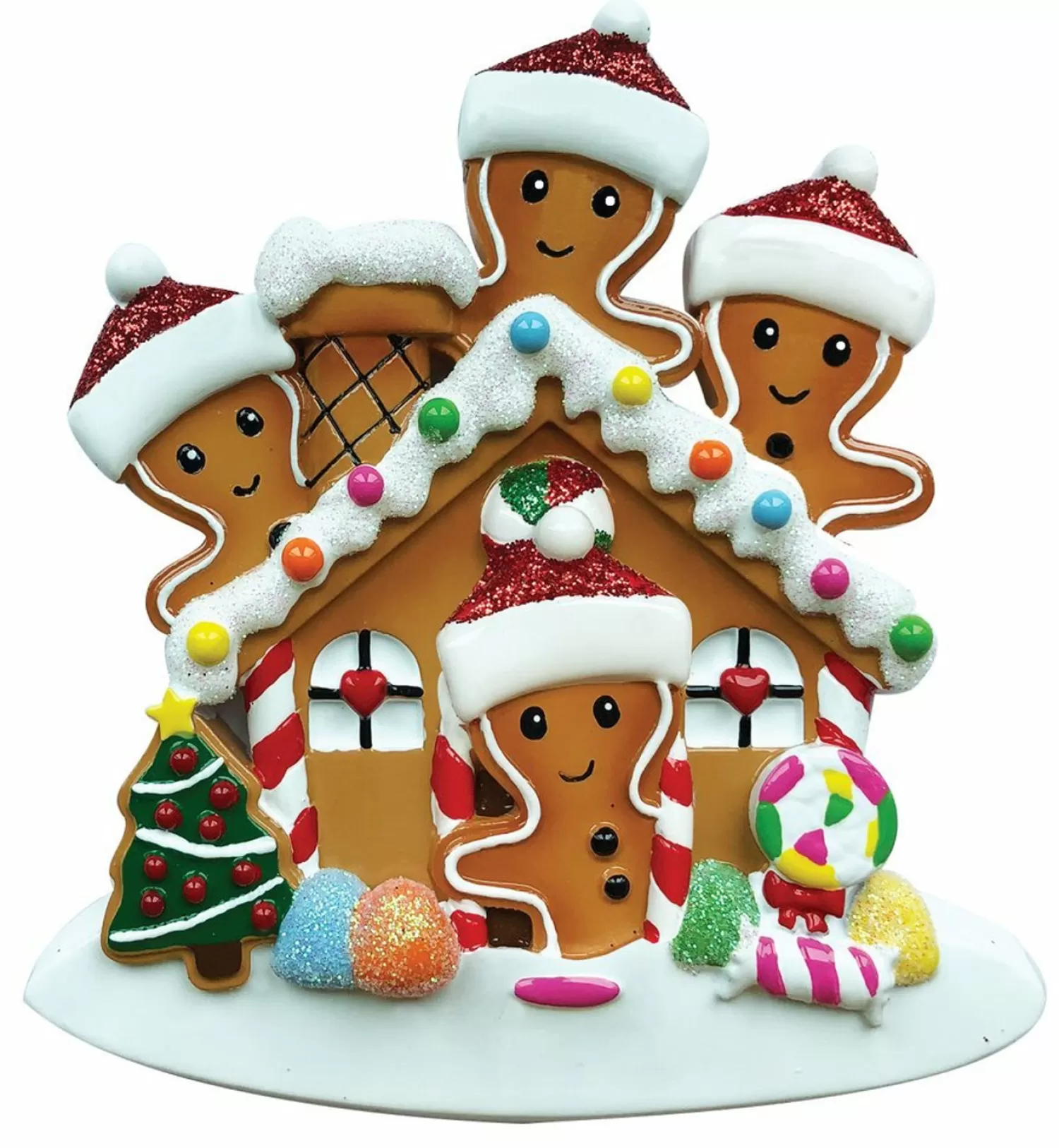 The Jolly Christmas Shop Personalized Ornaments·Family Ornaments | Gingerbread | Gingerbread House Family Of 4 Personalized Christmas Ornament OR1872-4