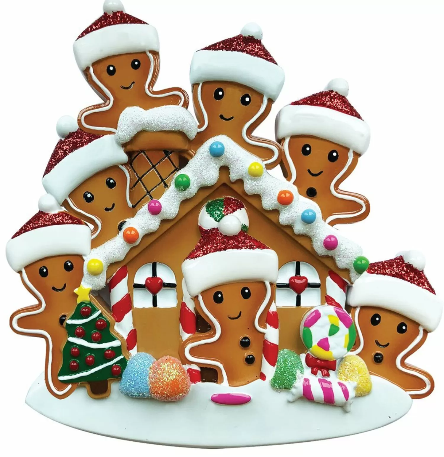 The Jolly Christmas Shop Personalized Ornaments·Family Ornaments | Gingerbread | Gingerbread House Family Of 7 Personalized Christmas Ornament OR1872-7