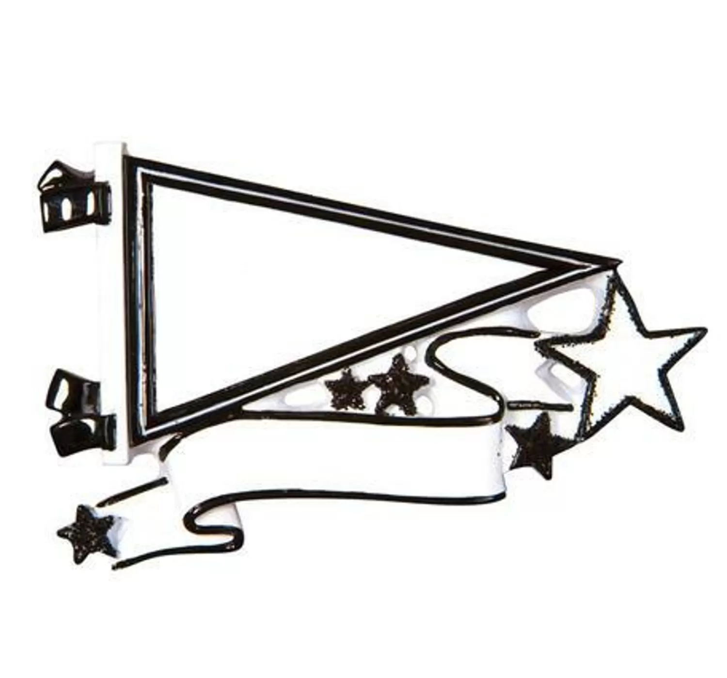 The Jolly Christmas Shop Personalized Ornaments·Hobbies | Glittered Black Sports Pennant Personalized Christmas Ornament OR1558-BK