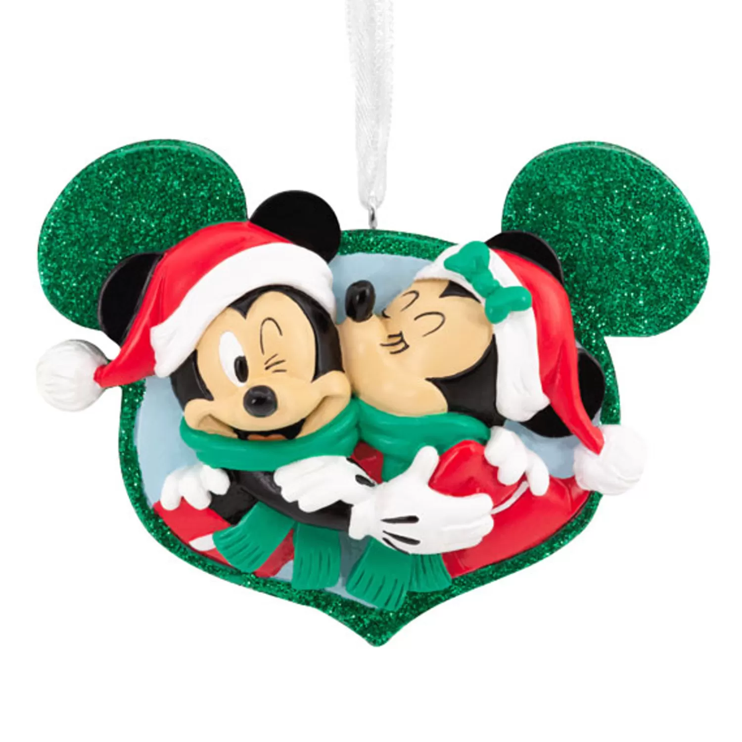 The Jolly Christmas Shop Mickey Mouse | Lincensed·Disney | Hallmark 2.75" Minnie Mouse Kissing Mickey Mouse Christmas Ornament 3HCM1249