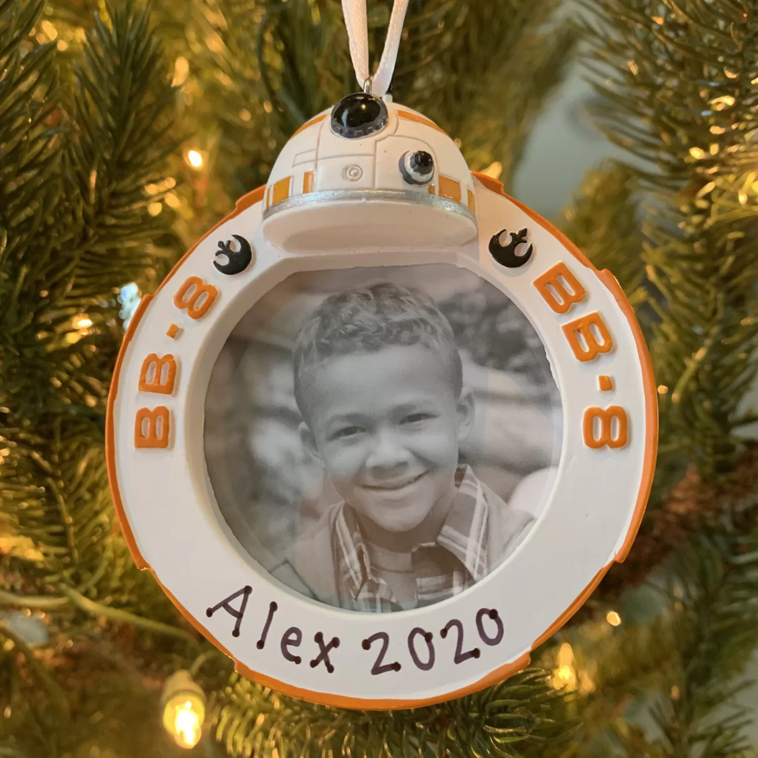 The Jolly Christmas Shop Personalized Ornaments·Misc. | Lincensed·Star Wars | Hallmark 3" BB-8 Star Wars™ Photo Holder Personalized Christmas Ornament 2HCM5419