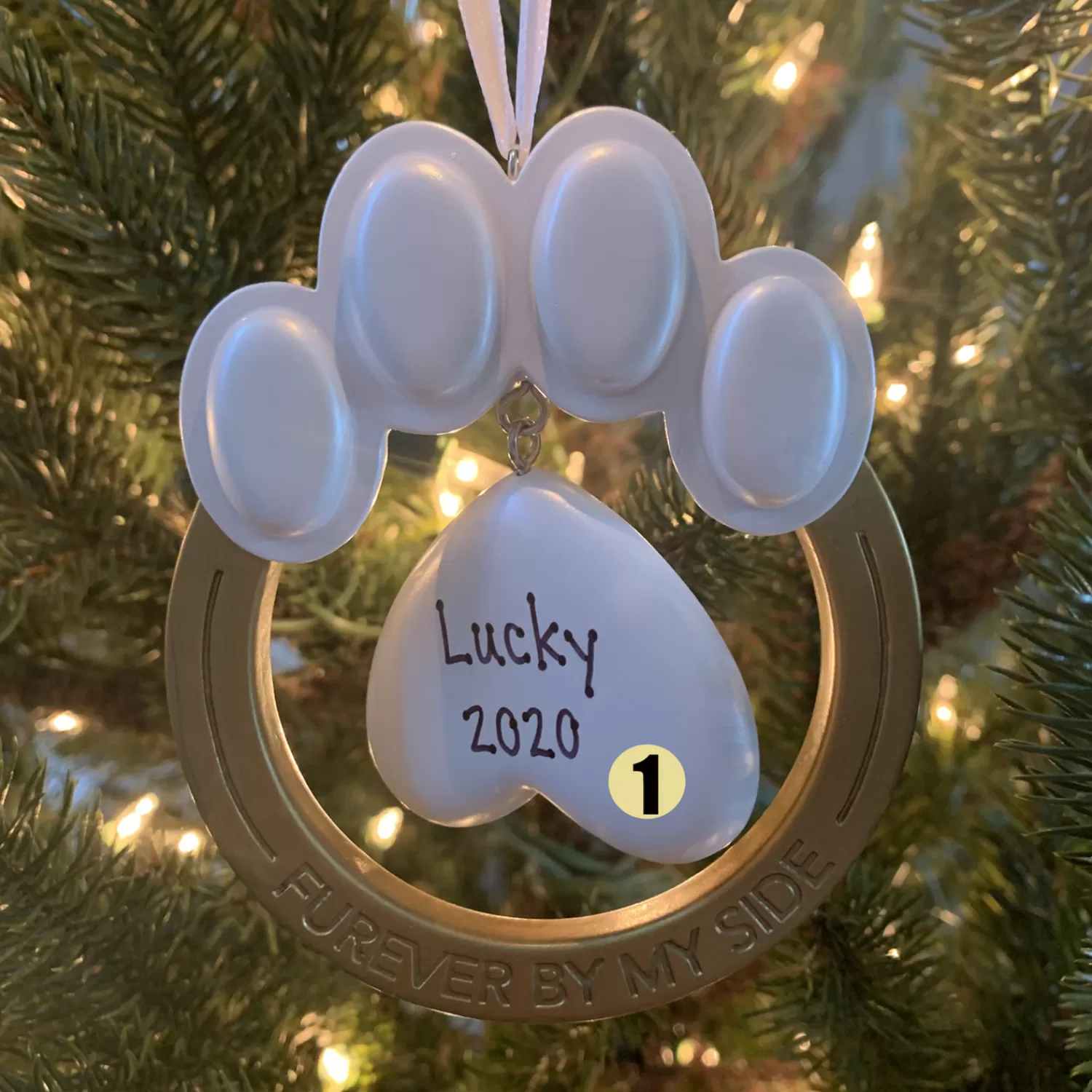 The Jolly Christmas Shop Personalized Ornaments·Pet | Animals·Dogs | Hallmark 4" Pet Paw Memorial Personalized Christmas Ornament 1HGO2252