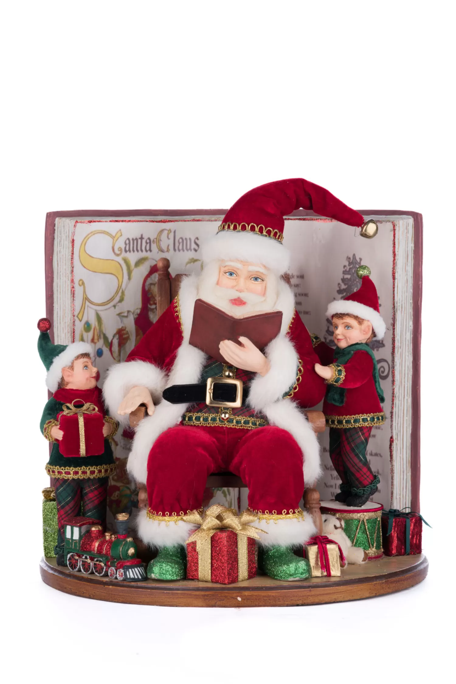 The Jolly Christmas Shop Santa Christmas Decorations | Figures | Katherine's Collection 11" Magic Of Christmas Tabletop Book Christmas Decoration 28-428326