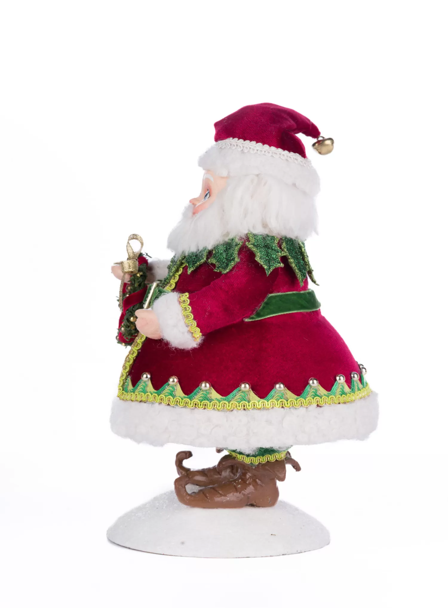The Jolly Christmas Shop Tinsel Town | Santa Christmas Decorations | Katherine's Collection 11" Silly Santa With Wreath Christmas Decoration 28-428345