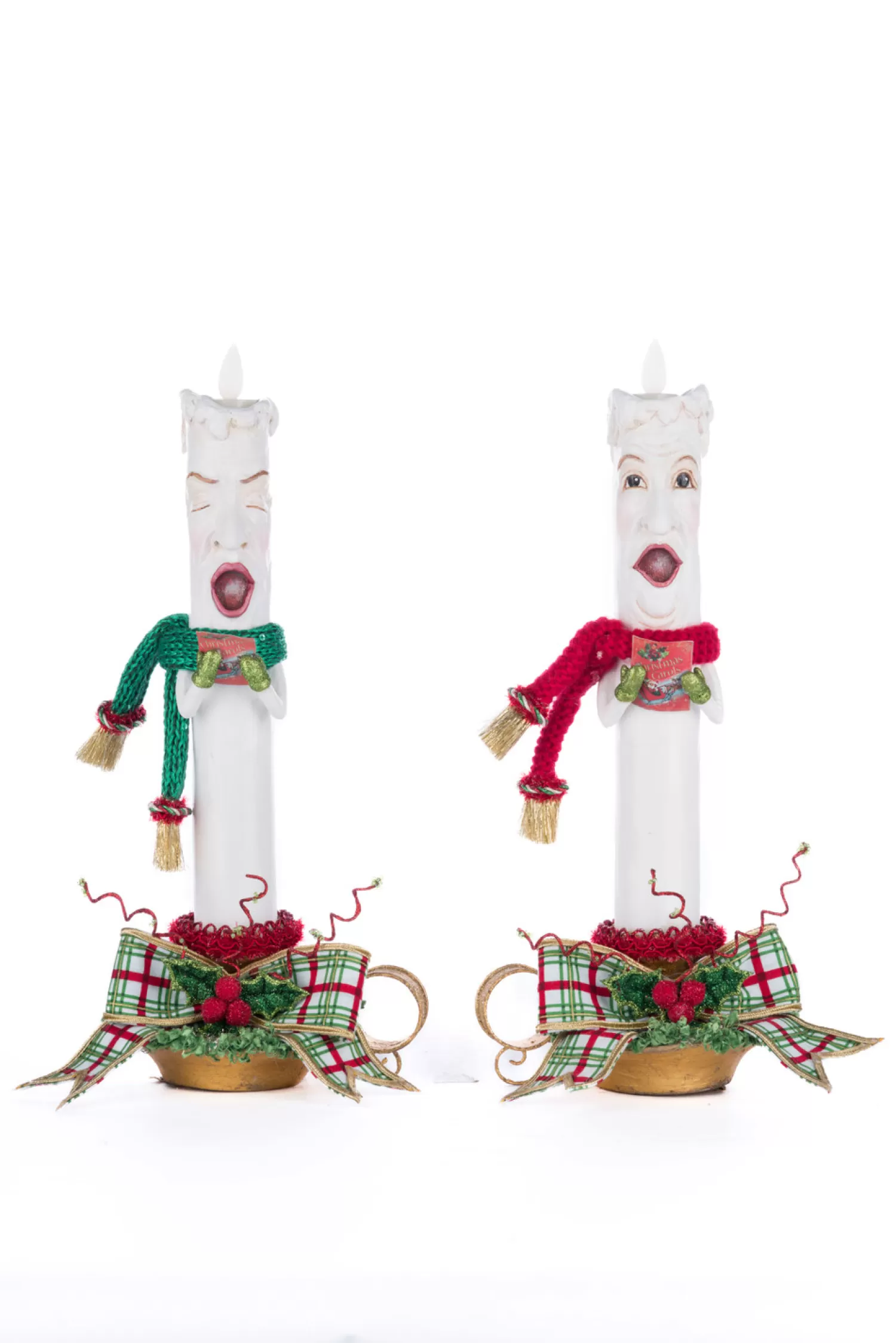 The Jolly Christmas Shop Figures | Katherine's Collection·Village Of Holly Wood | Katherine's Collection 12.5" Set Of 2 Village Of Holly Woods Caroling Candles Christmas Decoration 28-428536