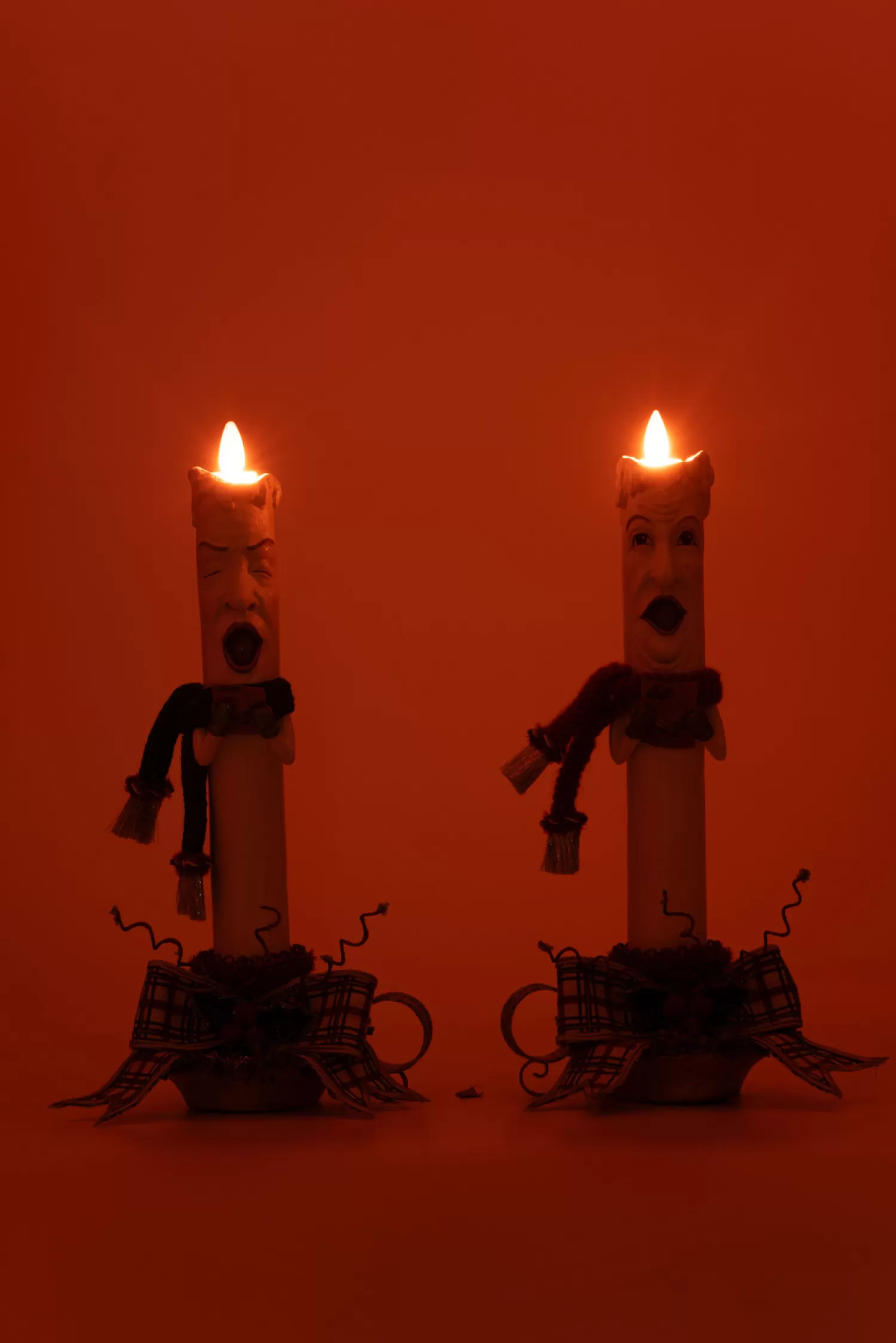 The Jolly Christmas Shop Figures | Katherine's Collection·Village Of Holly Wood | Katherine's Collection 12.5" Set Of 2 Village Of Holly Woods Caroling Candles Christmas Decoration 28-428536